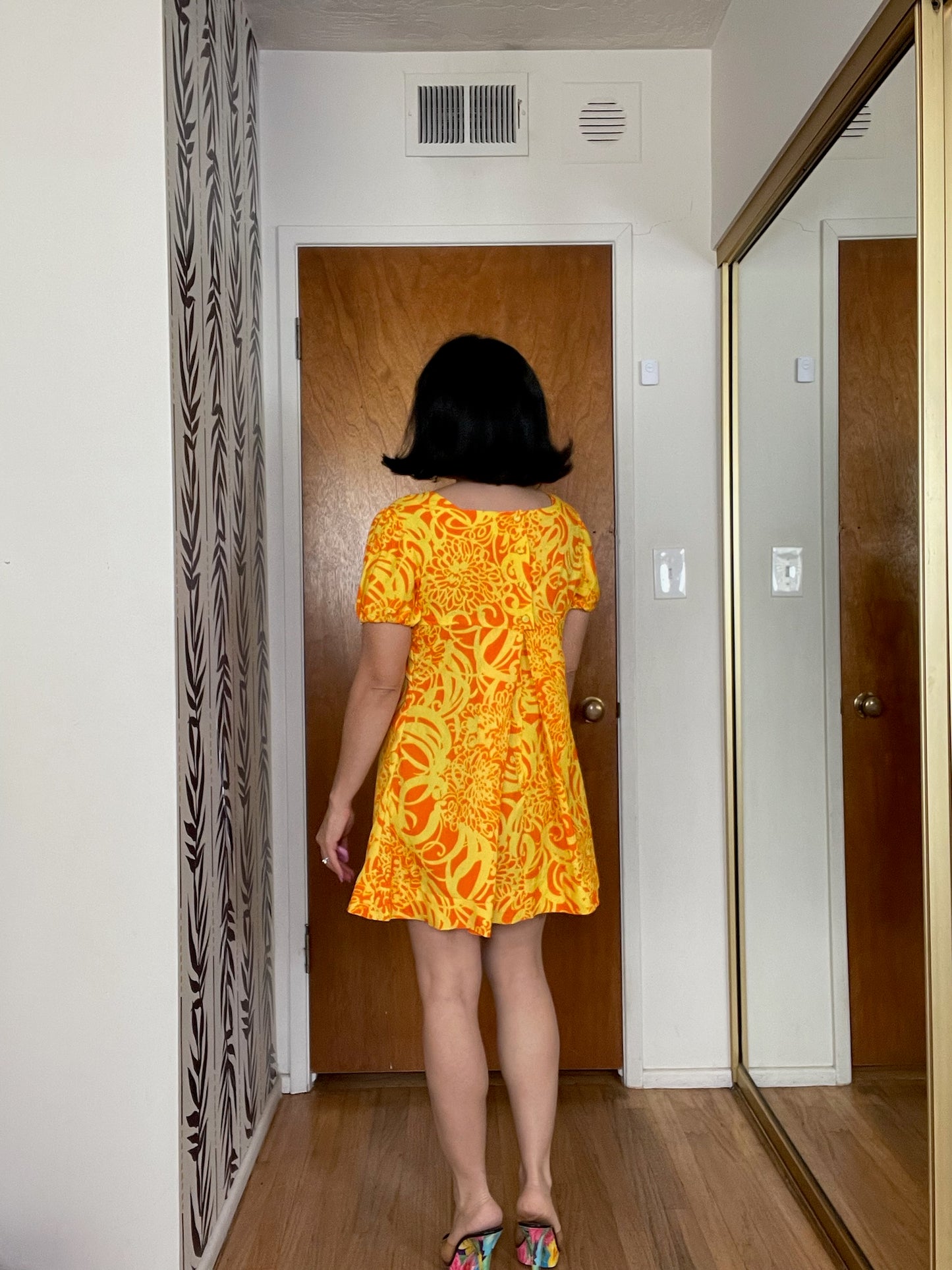 Vintage 60s Yellow And Orange Baby Doll Dress - Best Fits Size XS-S, Possible M