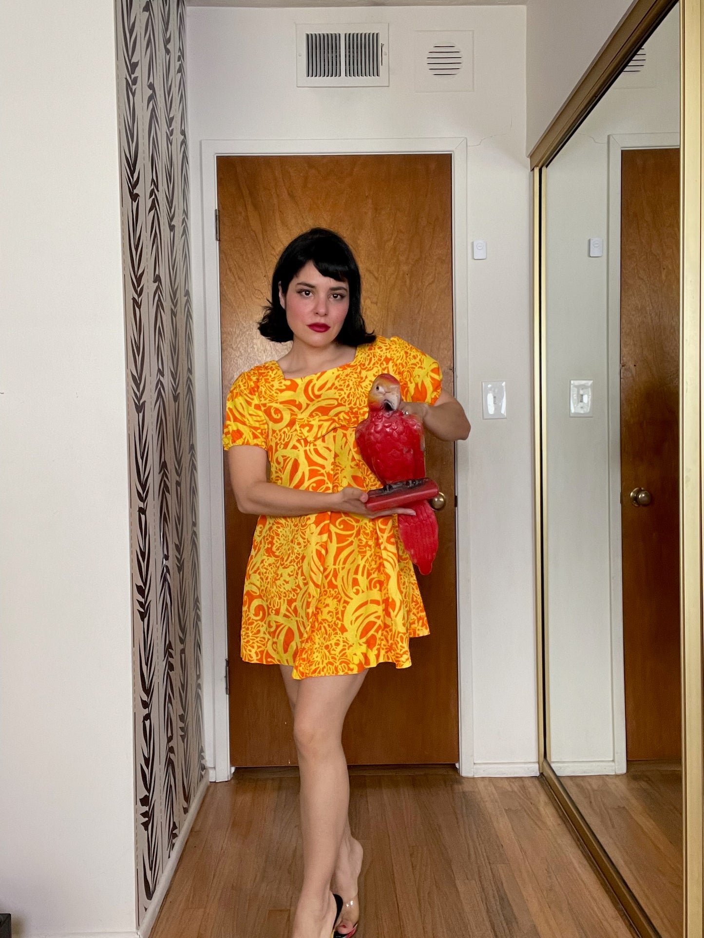 Vintage 60s Yellow And Orange Baby Doll Dress - Best Fits Size XS-S, Possible M