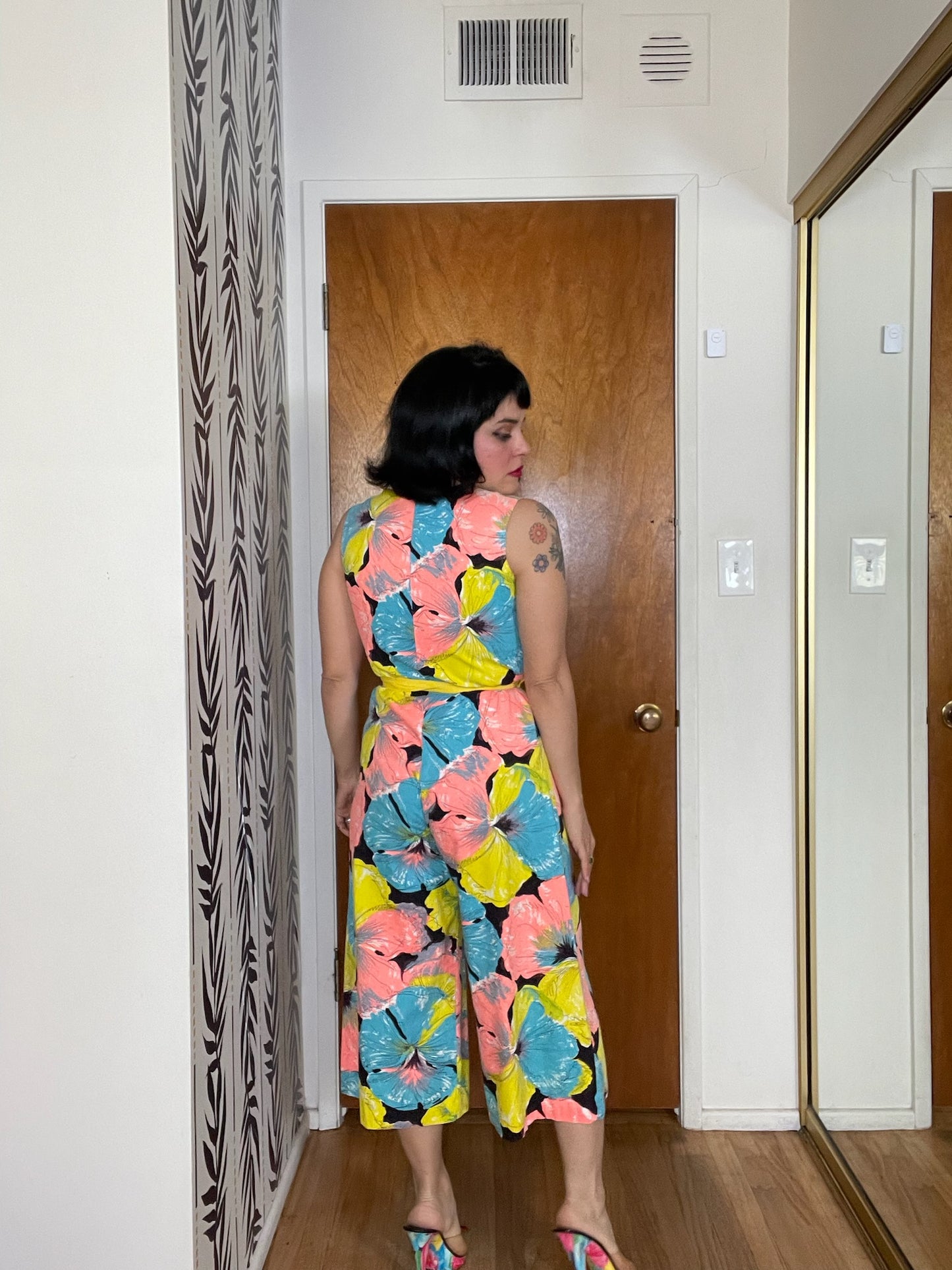 Vintage 60s "Spencer Of California" Tropical Floral Jumpsuit - Best Fits Size XS-S