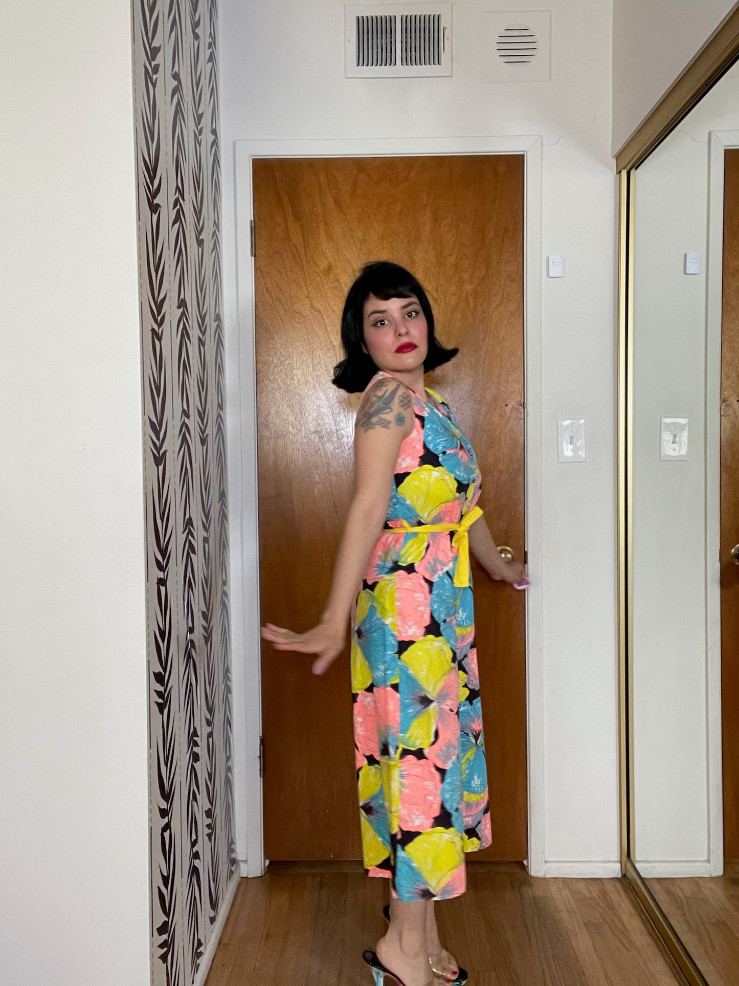 Vintage 60s "Spencer Of California" Tropical Floral Jumpsuit - Best Fits Size XS-S