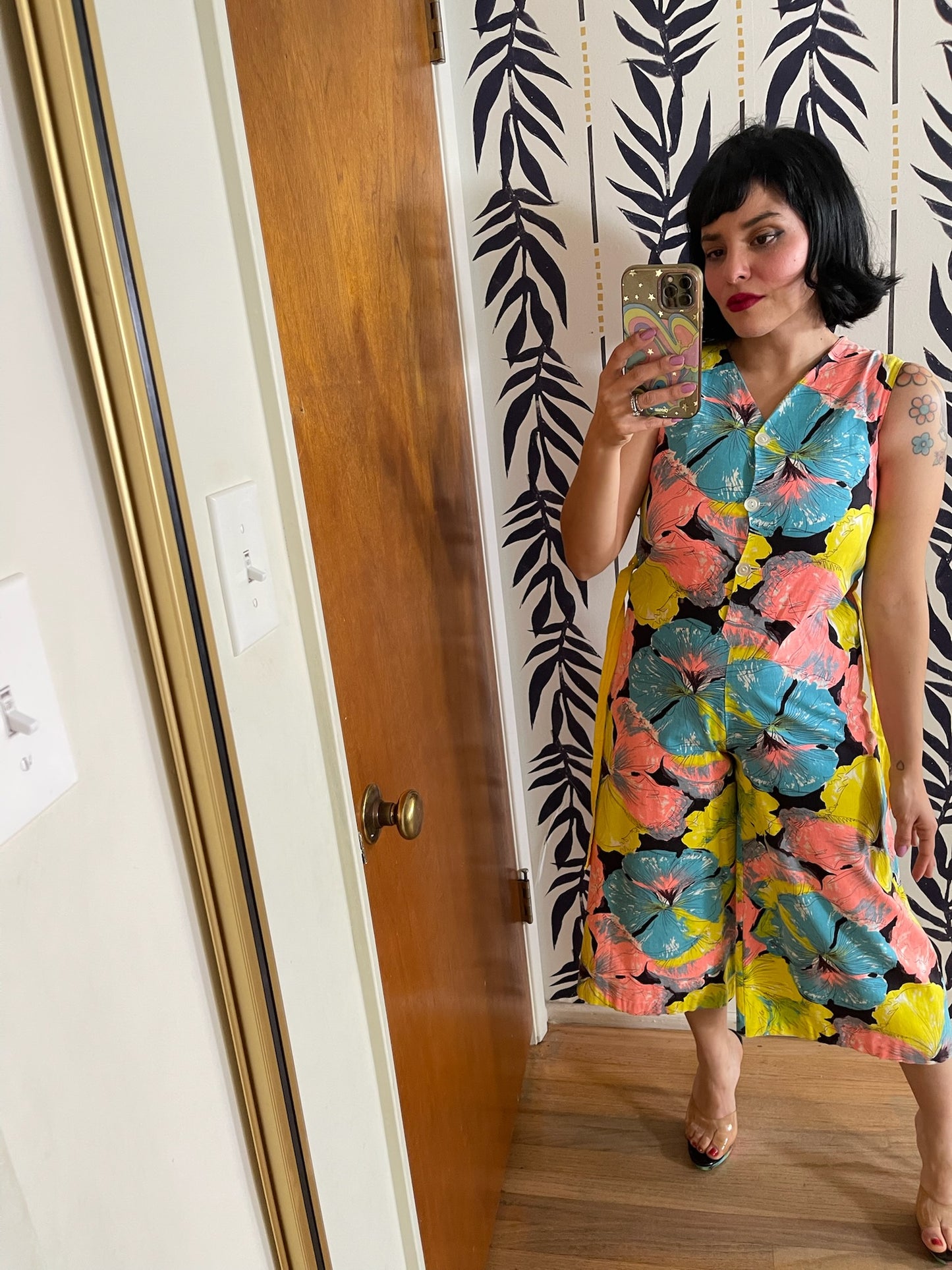 Vintage 60s "Spencer Of California" Tropical Floral Jumpsuit - Best Fits Size XS-S