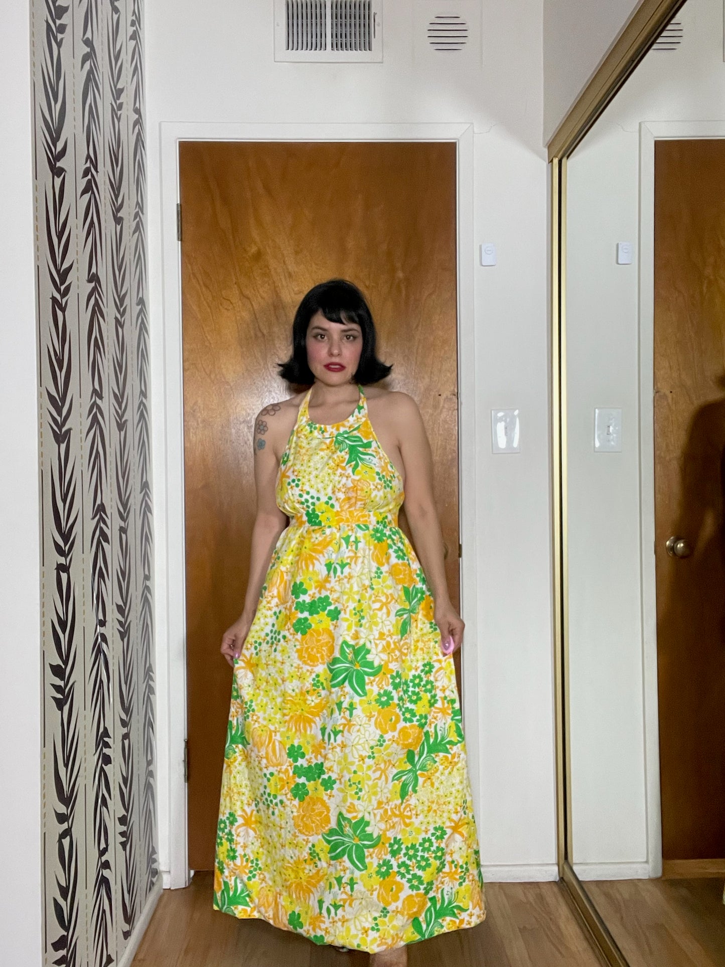 Vintage 60s "Lilly Pulitzer" Floral Print Maxi Dress - Best Fits Size XXS-S