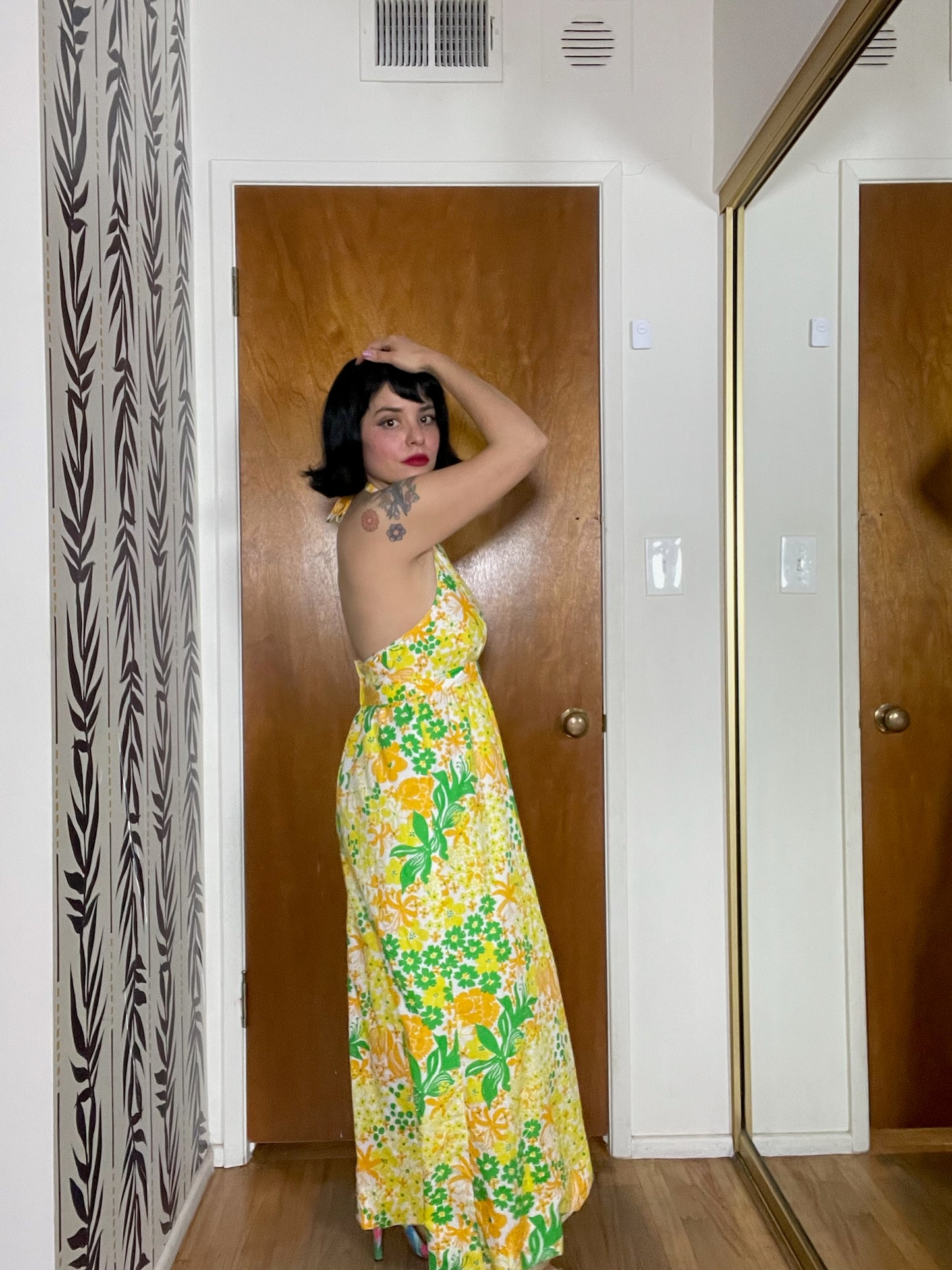 Vintage 60s "Lilly Pulitzer" Floral Print Maxi Dress - Best Fits Size XXS-S