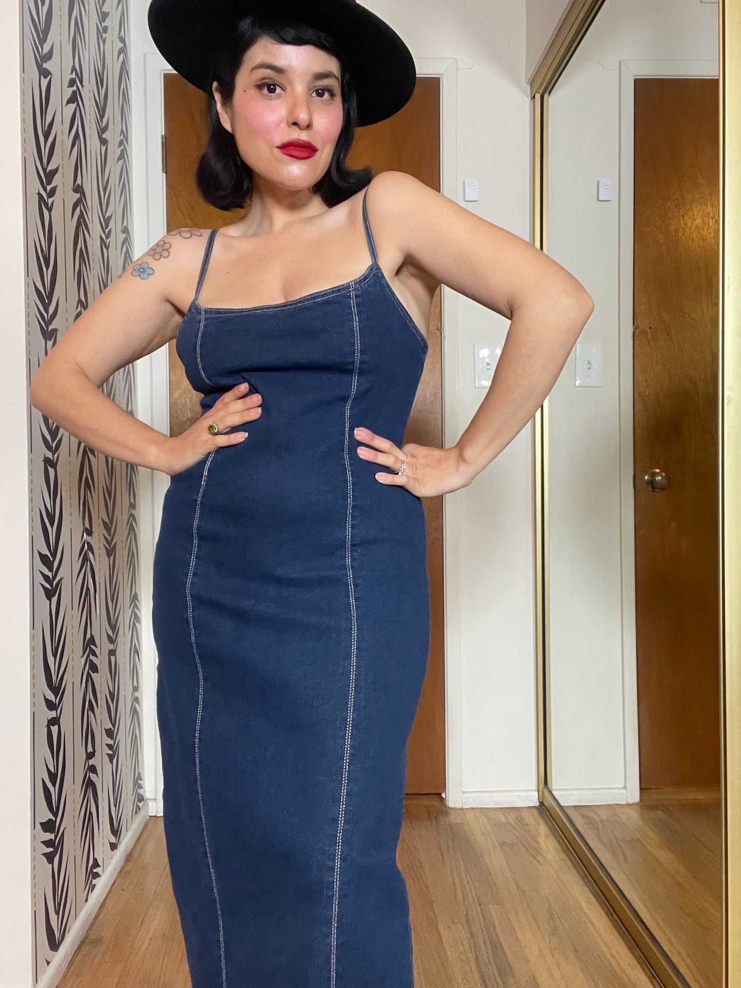 Vintage 90s Y2K Denim Maxi Dress - Best Fits Size S-L