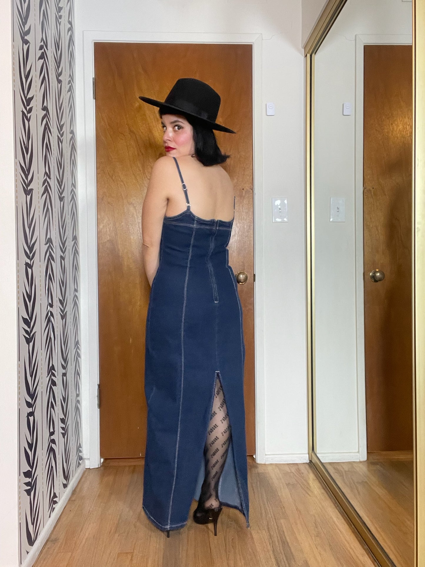 Vintage 90s Y2K Denim Maxi Dress - Best Fits Size S-L