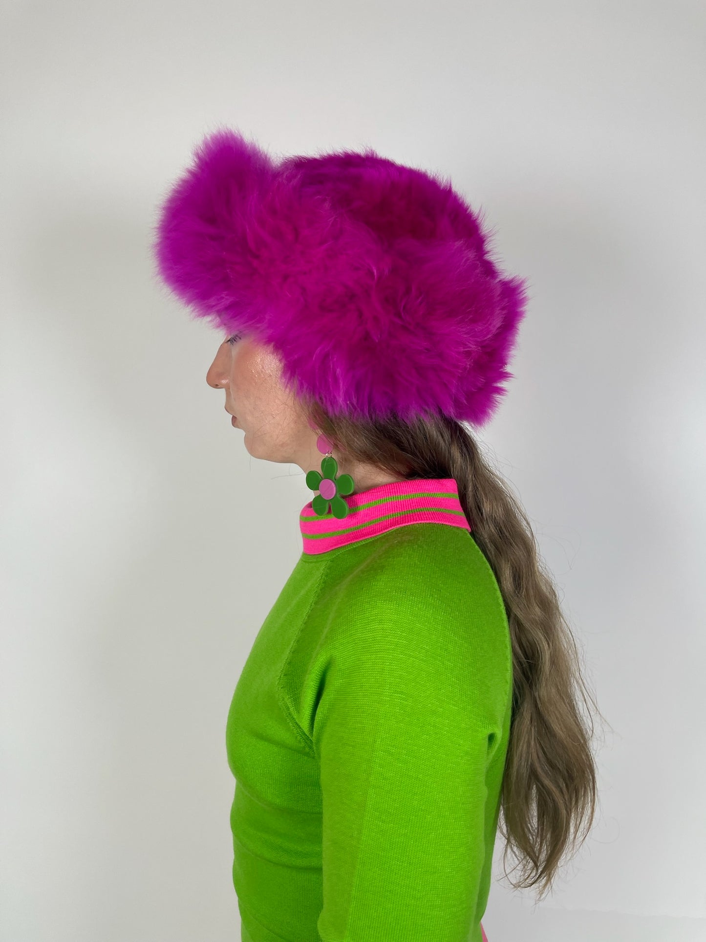 Vintage 60s "Cyrano by Sebastien" Pink & Green Knit Dress - Best Fits Size XS-M