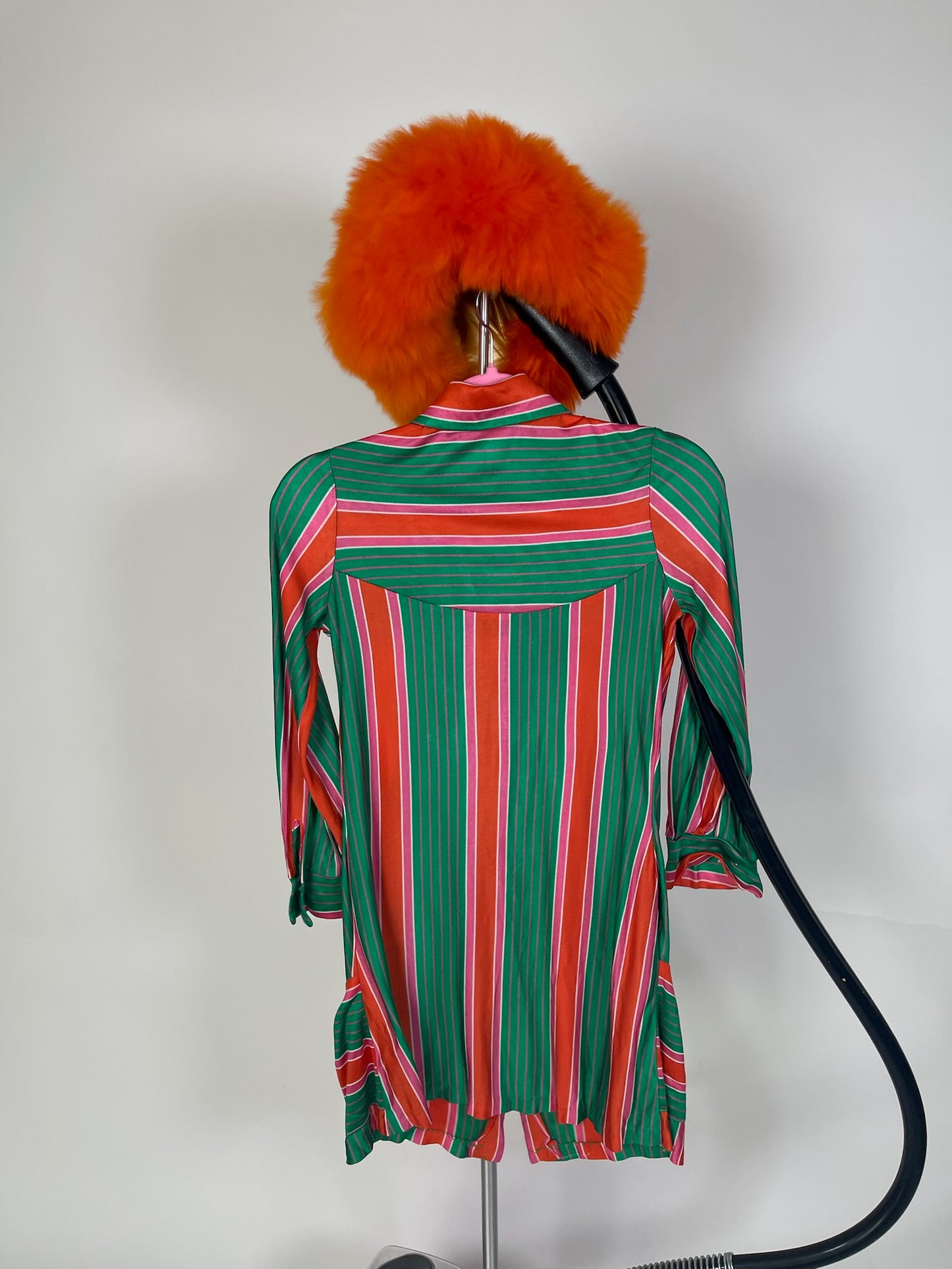 Vintage 60s 70s Striped Shirt Dress - Best Fits XS-S