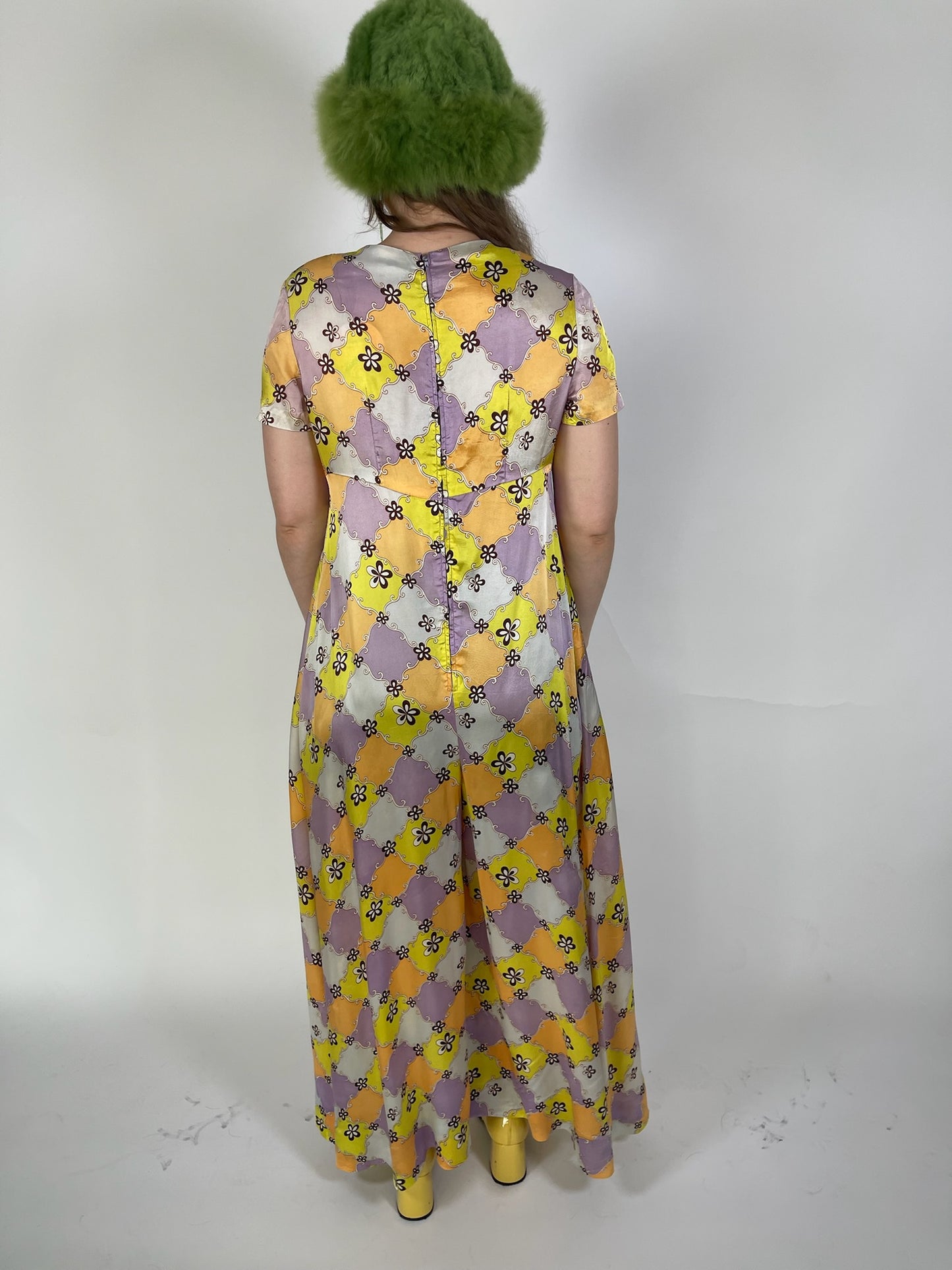Vintage 60s 70s Groovy Print Jumpsuit - Best Fits Size S-M