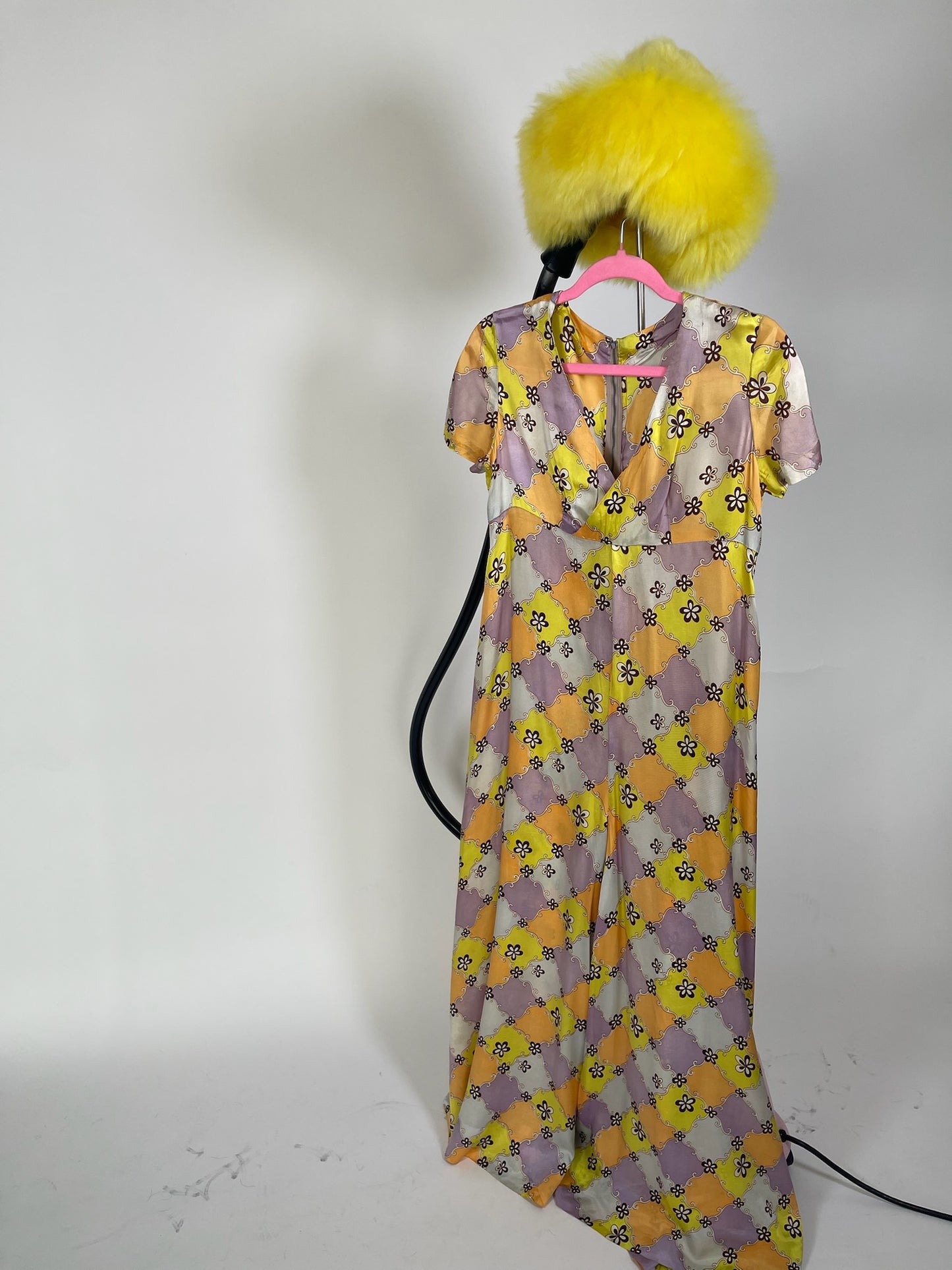 Vintage 60s 70s Groovy Print Jumpsuit - Best Fits Size S-M
