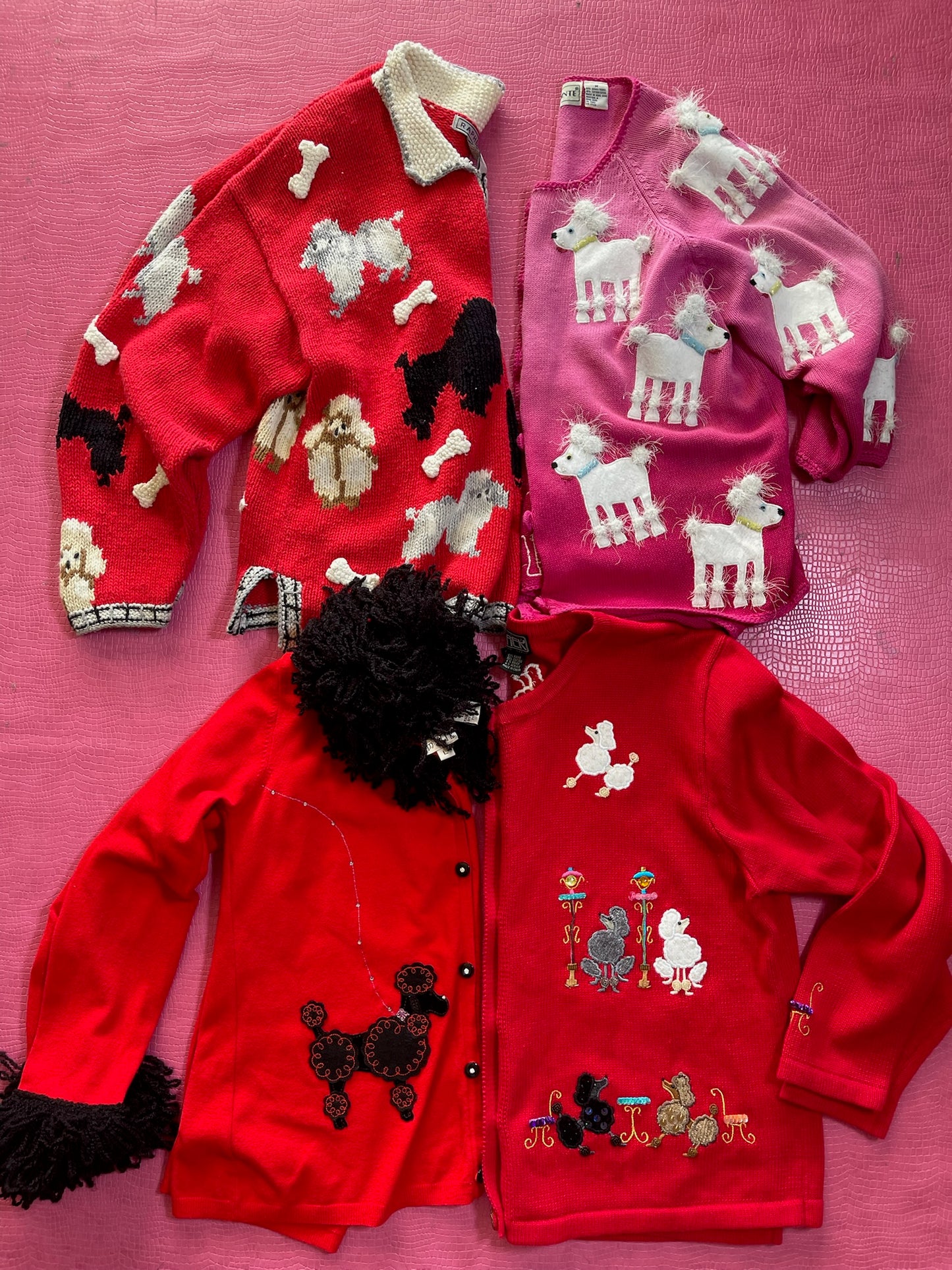 Vintage 90s "Berek" Poodles Cardigan - Fits Most Sizes