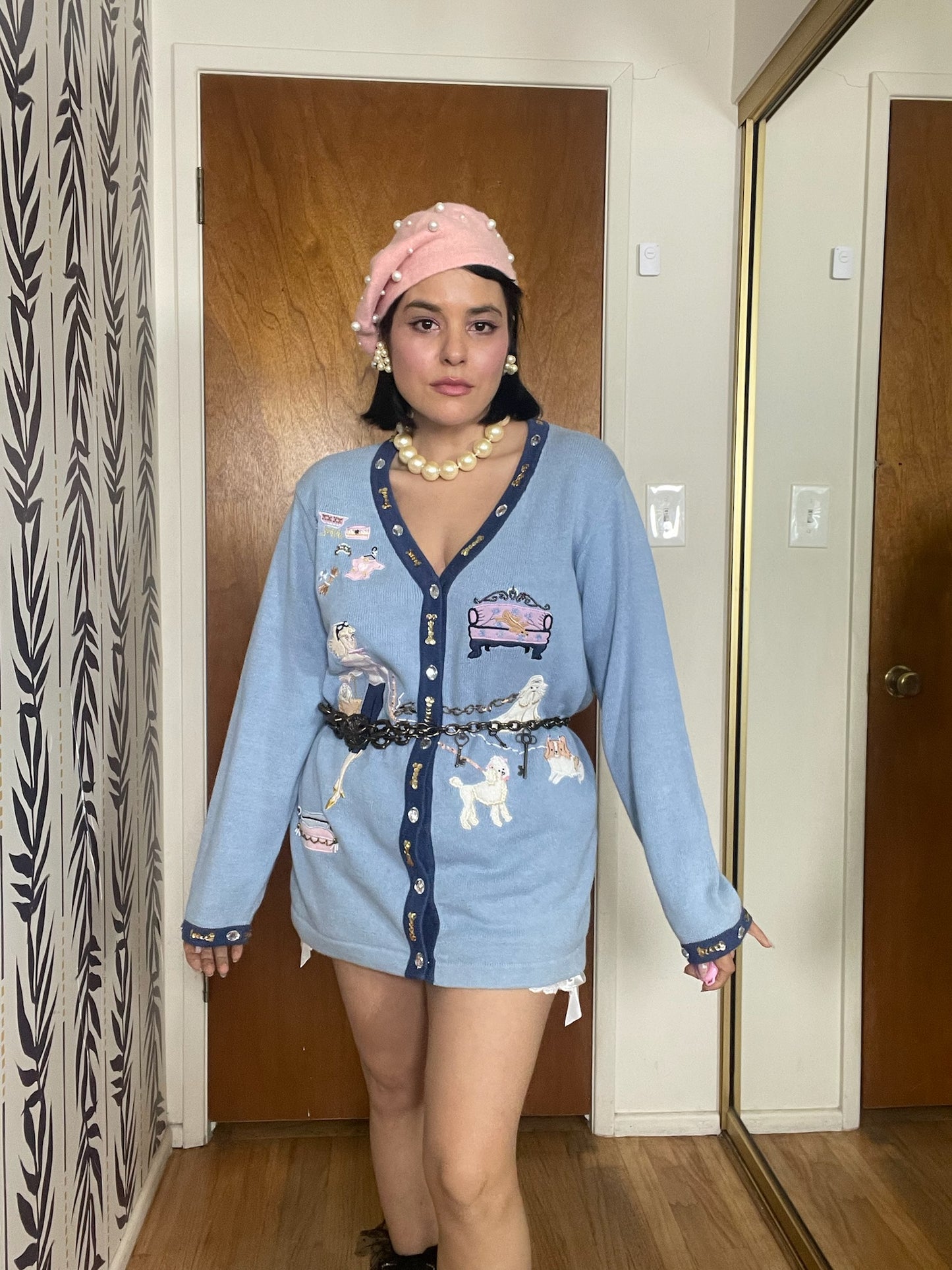 DEAD STOCK Vintage 90s "Story Book Knits" Doggy Spa Cardigan - Fits Most Sizes