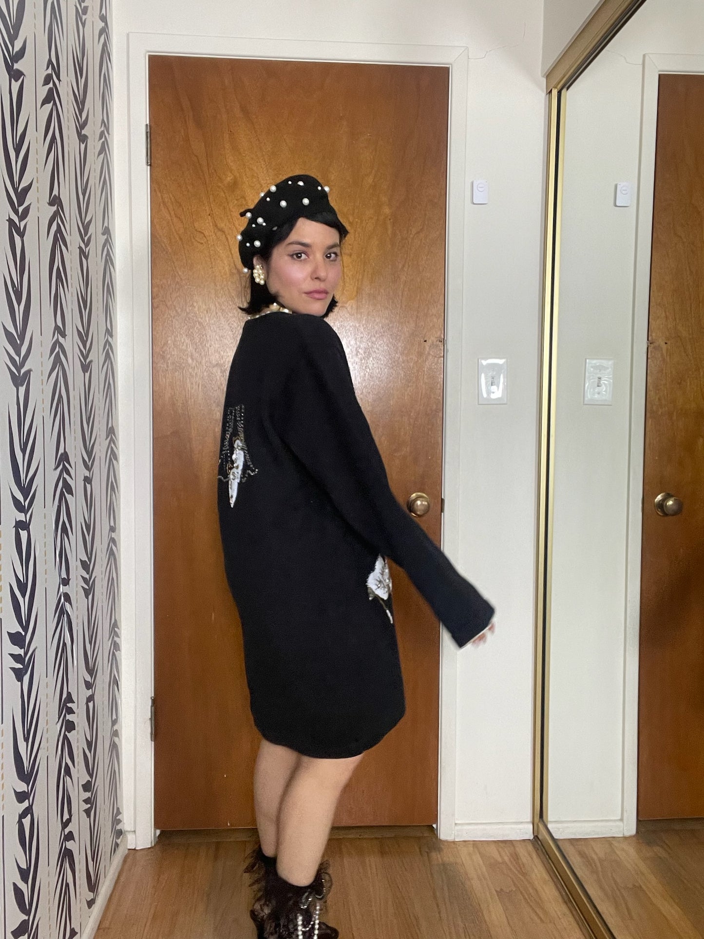 Vintage 90s "Story Book Knits" Theater Night Novelty Cardigan - Fits Most Sizes