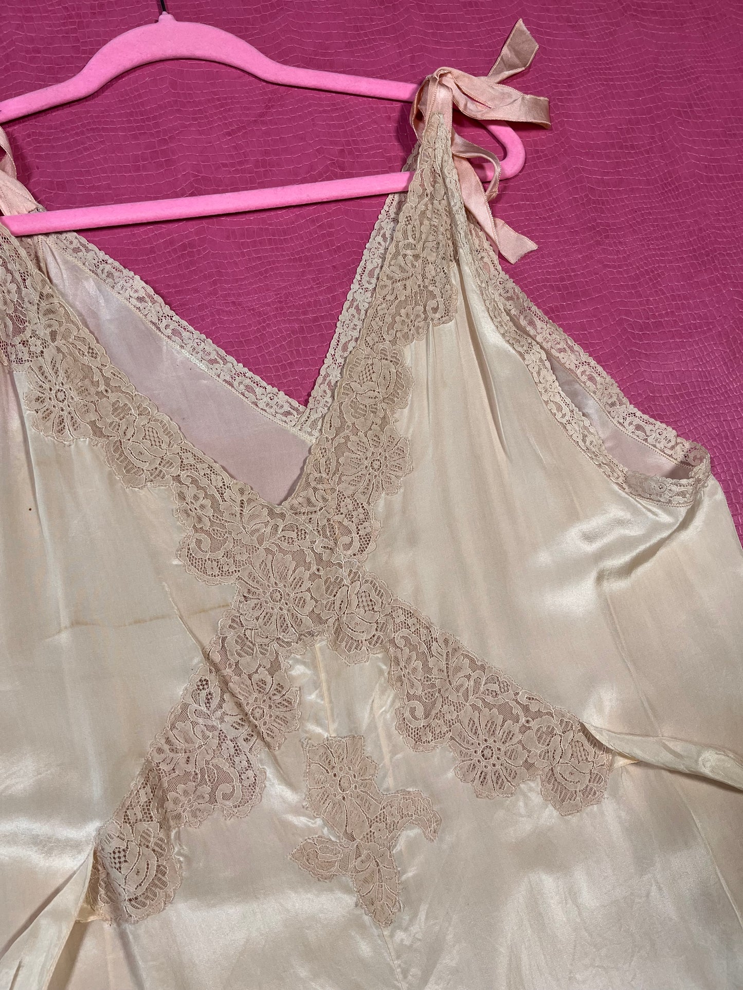 Vintage 30s 40s Peach Silk Pajama Jumpsuit - Fits Most Sizes