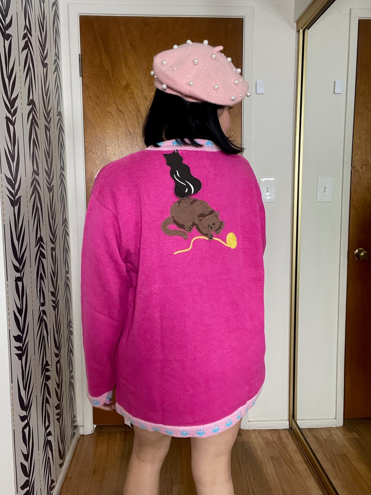 DEAD STOCK Vintage 90s "Story Book Knits" Cats Playing Cardigan - Fits Most Sizes