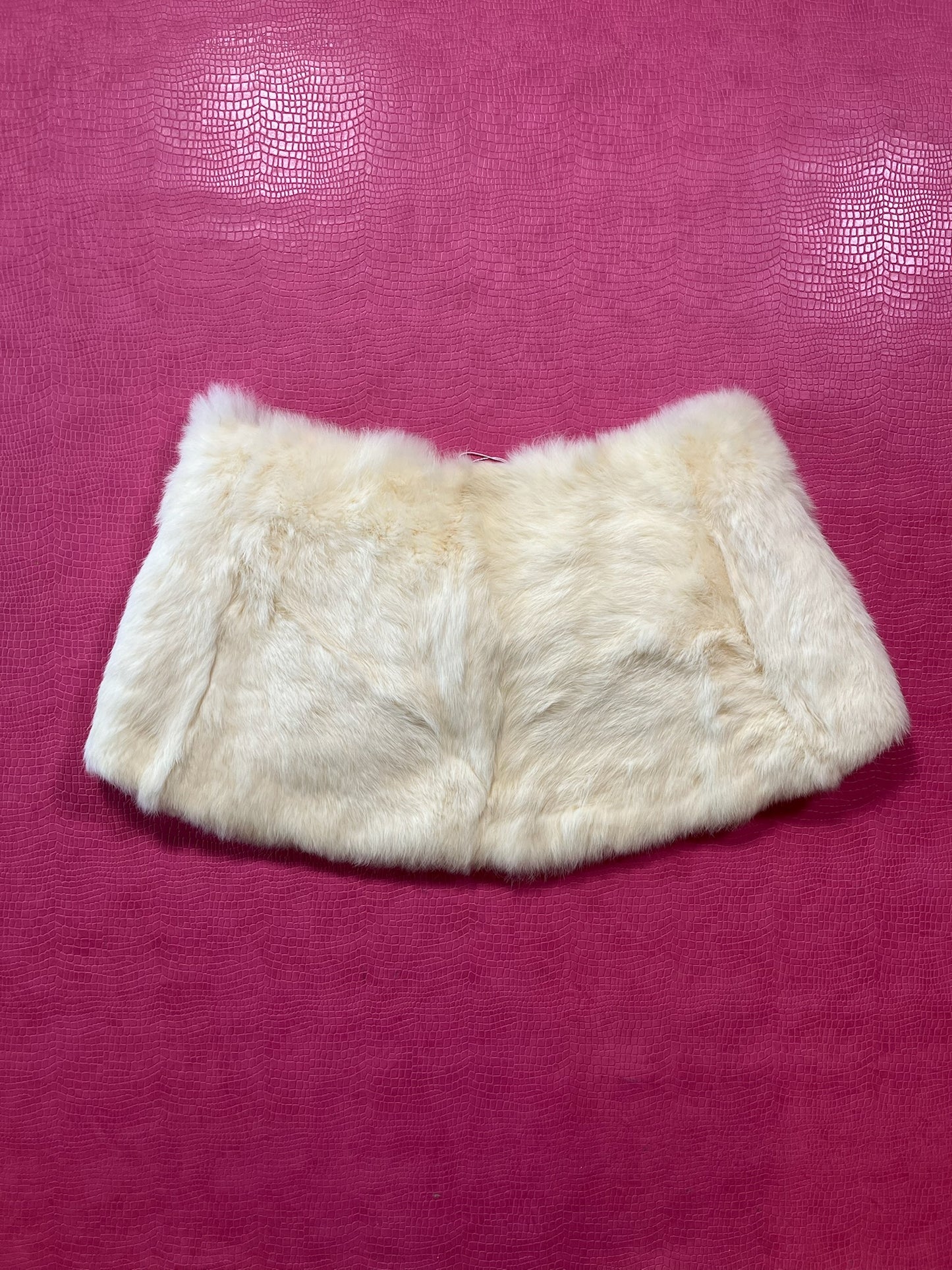 Vintage 50s 60s Ivory Rabbit Shawl - One Size