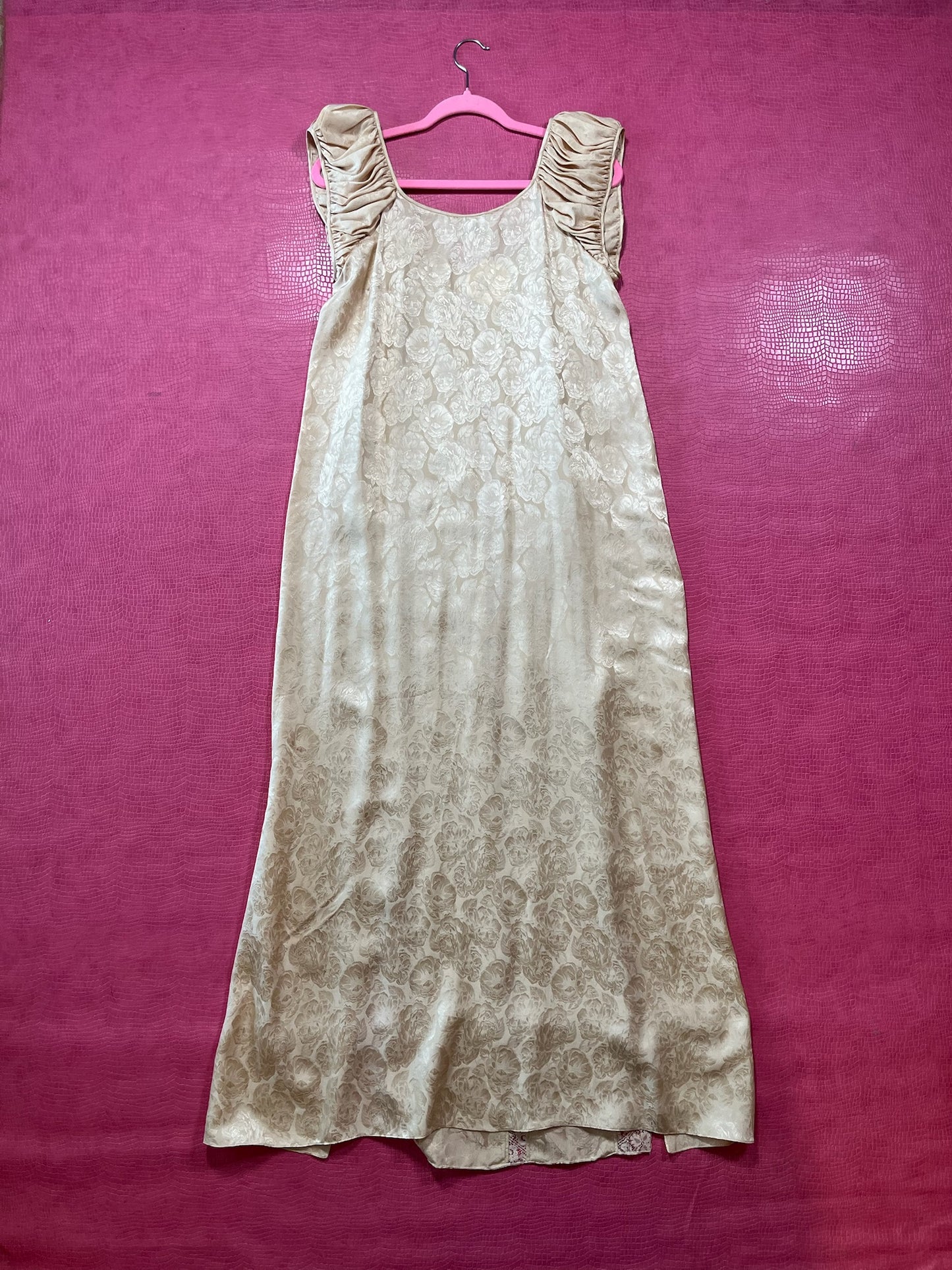 Vintage 30s 40s "Peggy Jennings" Pink Silk Nightgown - Fits Size XS-L