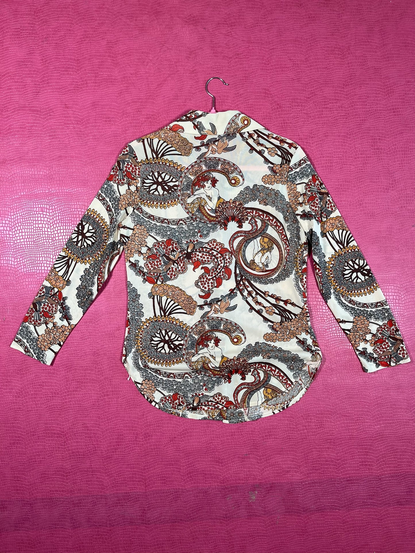 Vintage 70s Novelty Art Nouveau Print 3-piece - Best Fits Size XS-M