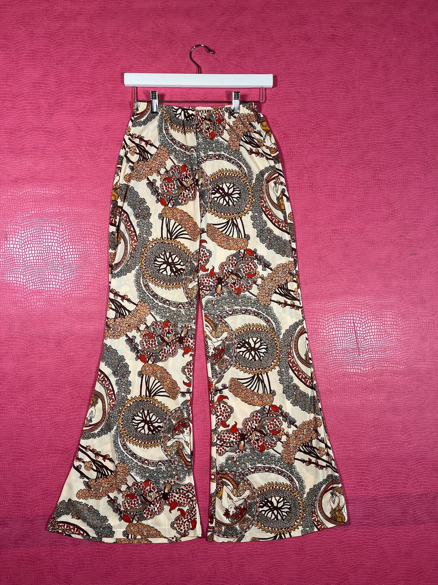 Vintage 70s Novelty Art Nouveau Print 3-piece - Best Fits Size XS-M