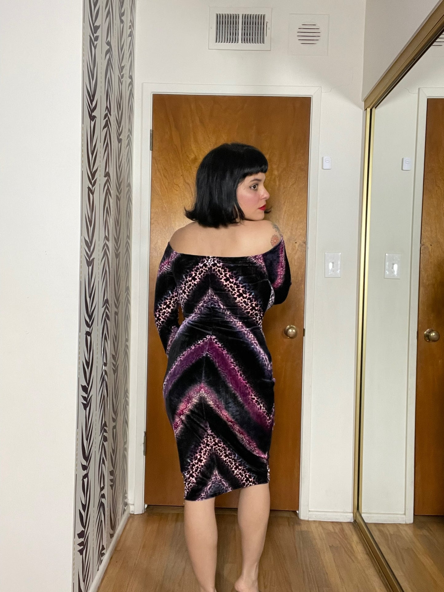 Vintage 90s Y2K "Venus" Pink & Purple Cheetah Dress - Best Fits Size S-L