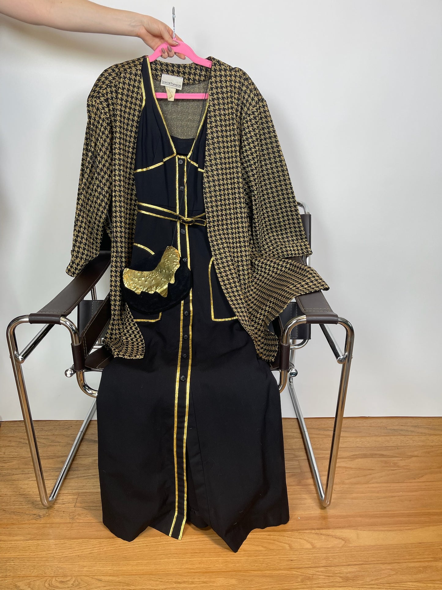 Vintage 80s Black Suede Leather Cross Body Bag