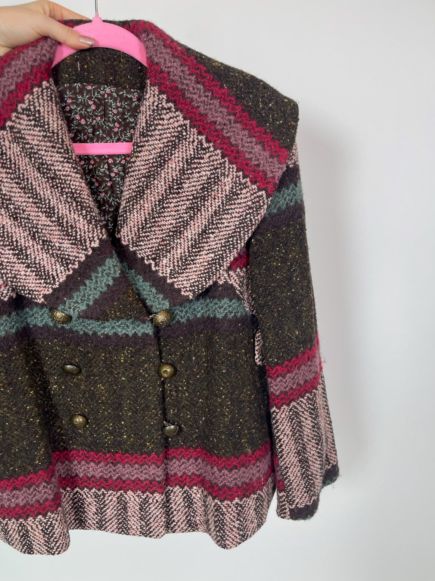 Vintage 80s 90s Made In France Woven Jacket - Fits Up To Size L, Possibly XL