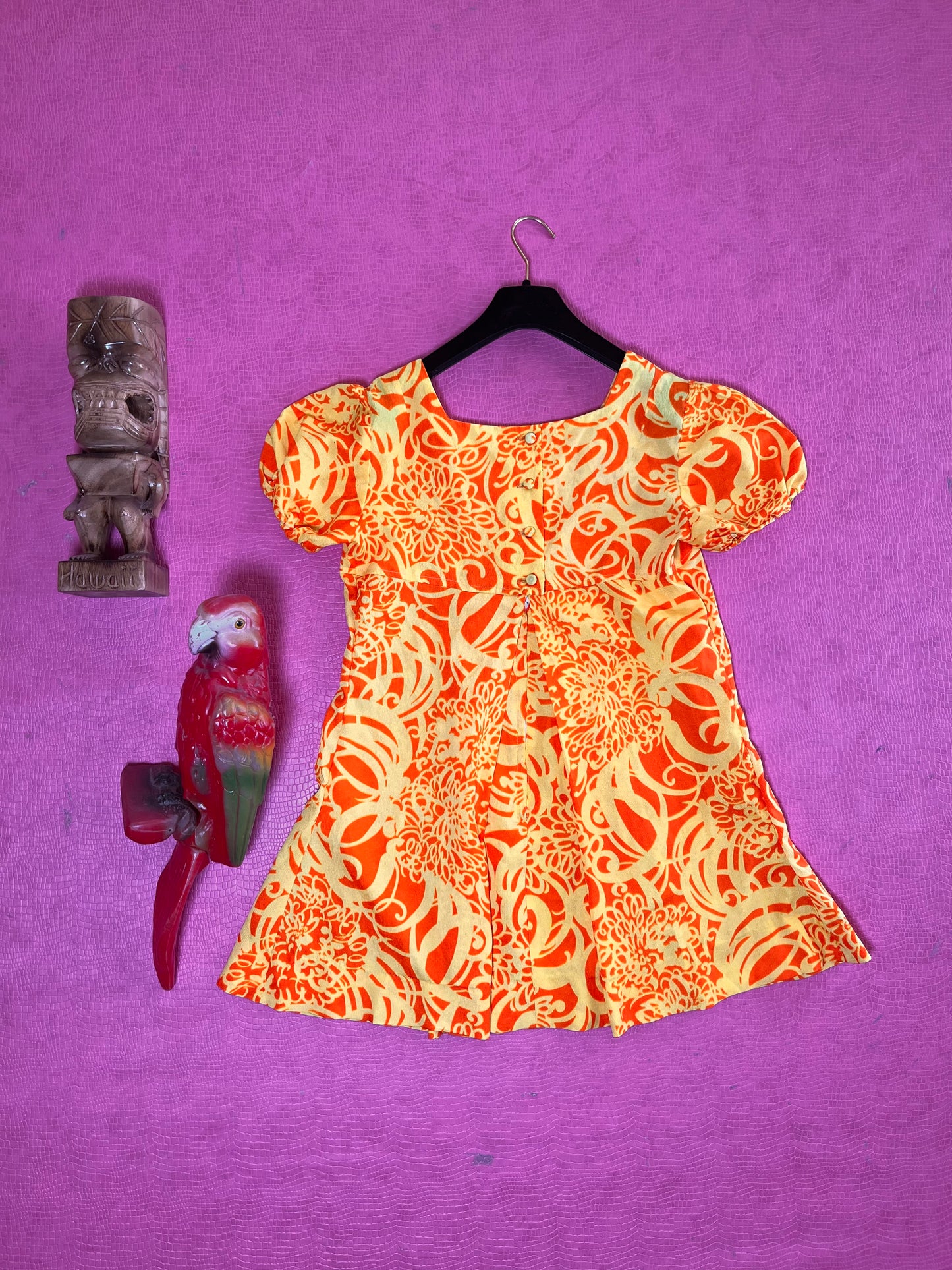 Vintage 60s Yellow And Orange Baby Doll Dress - Best Fits Size XS-S, Possible M