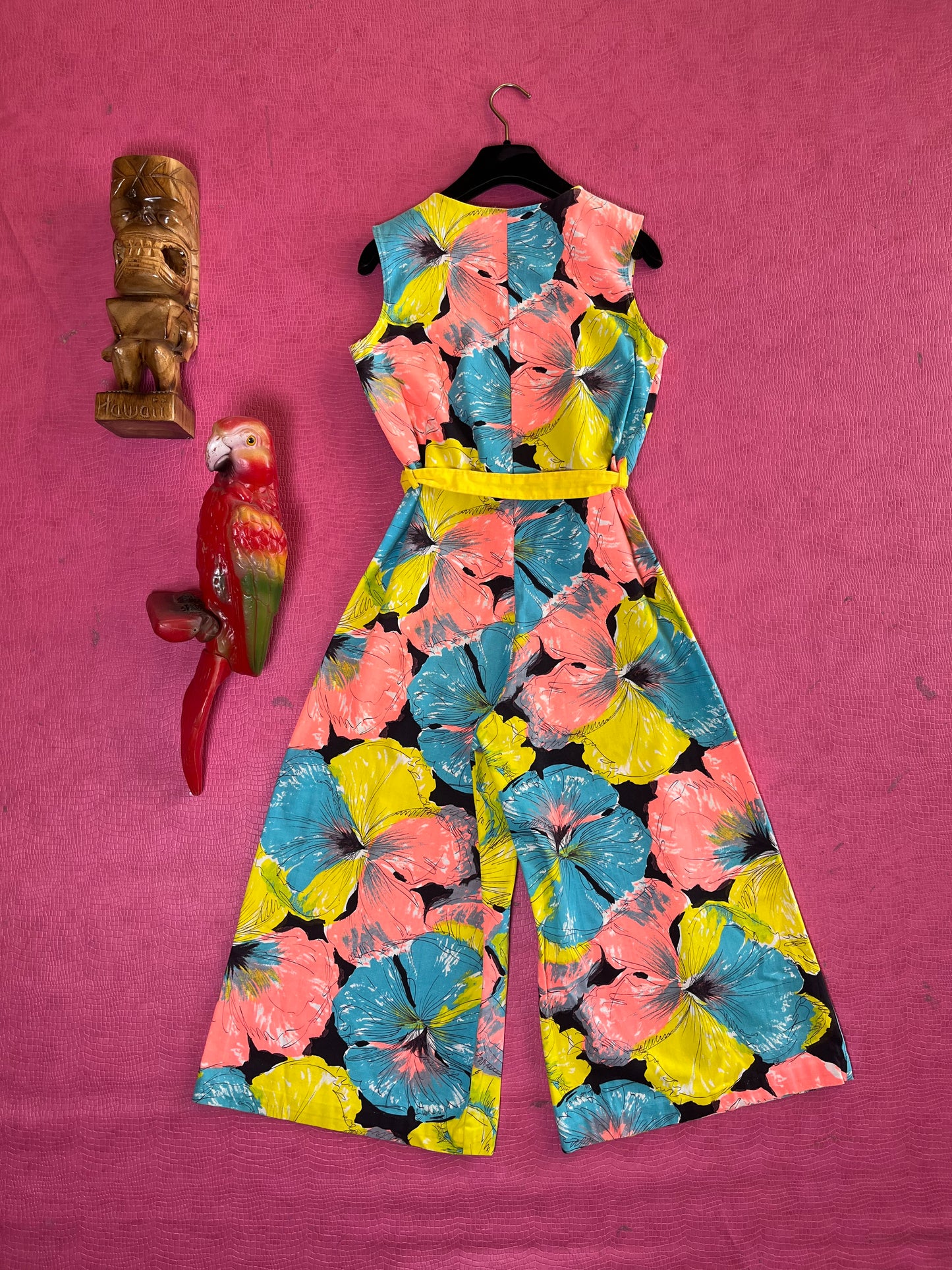Vintage 60s "Spencer Of California" Tropical Floral Jumpsuit - Best Fits Size XS-S