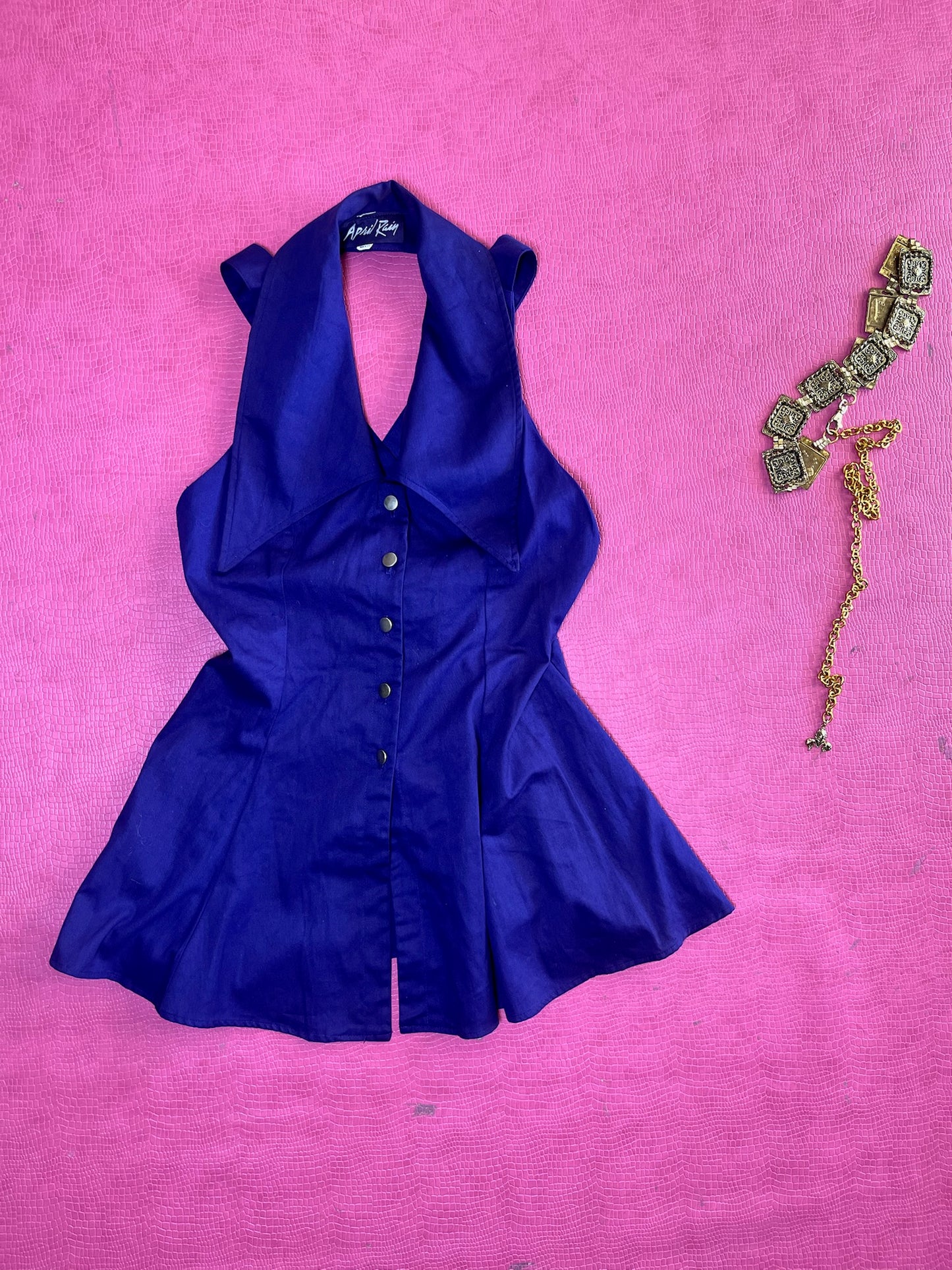 Vintage 80s "April Rain" Purple Mini Dress - Best Fits Size M-L