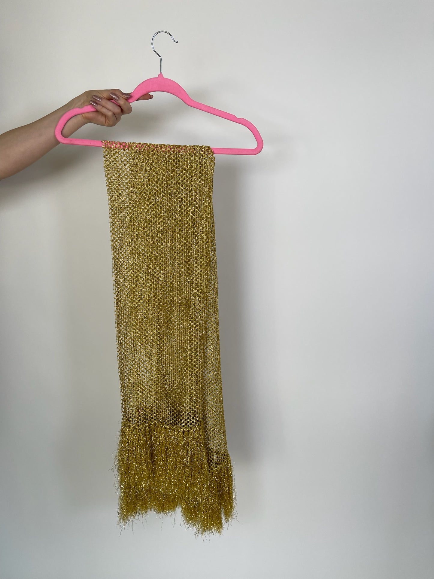 Vintage 50s 60s Gold Glitter Scarf Wrap