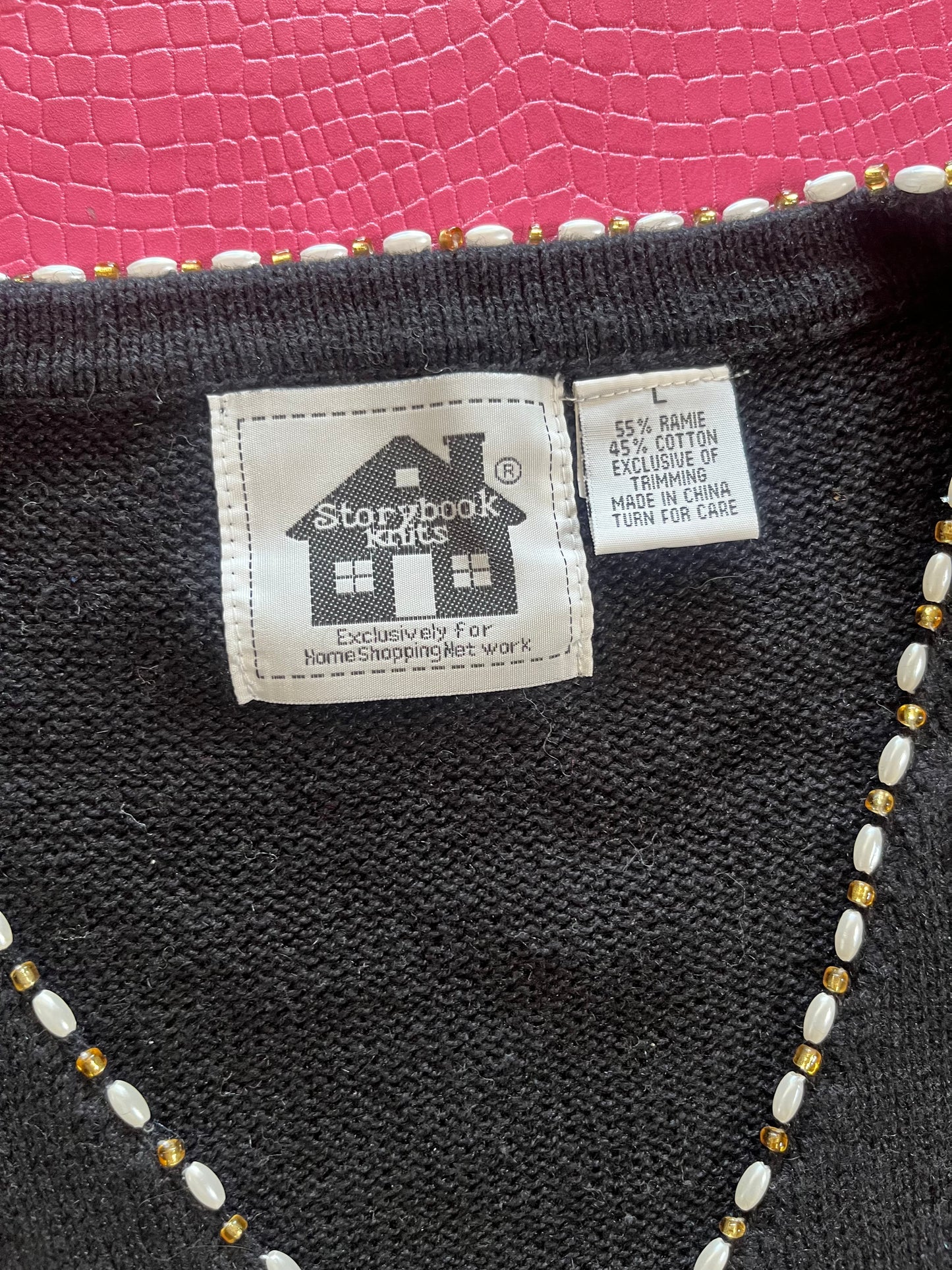 Vintage 90s "Story Book Knits" Theater Night Novelty Cardigan - Fits Most Sizes