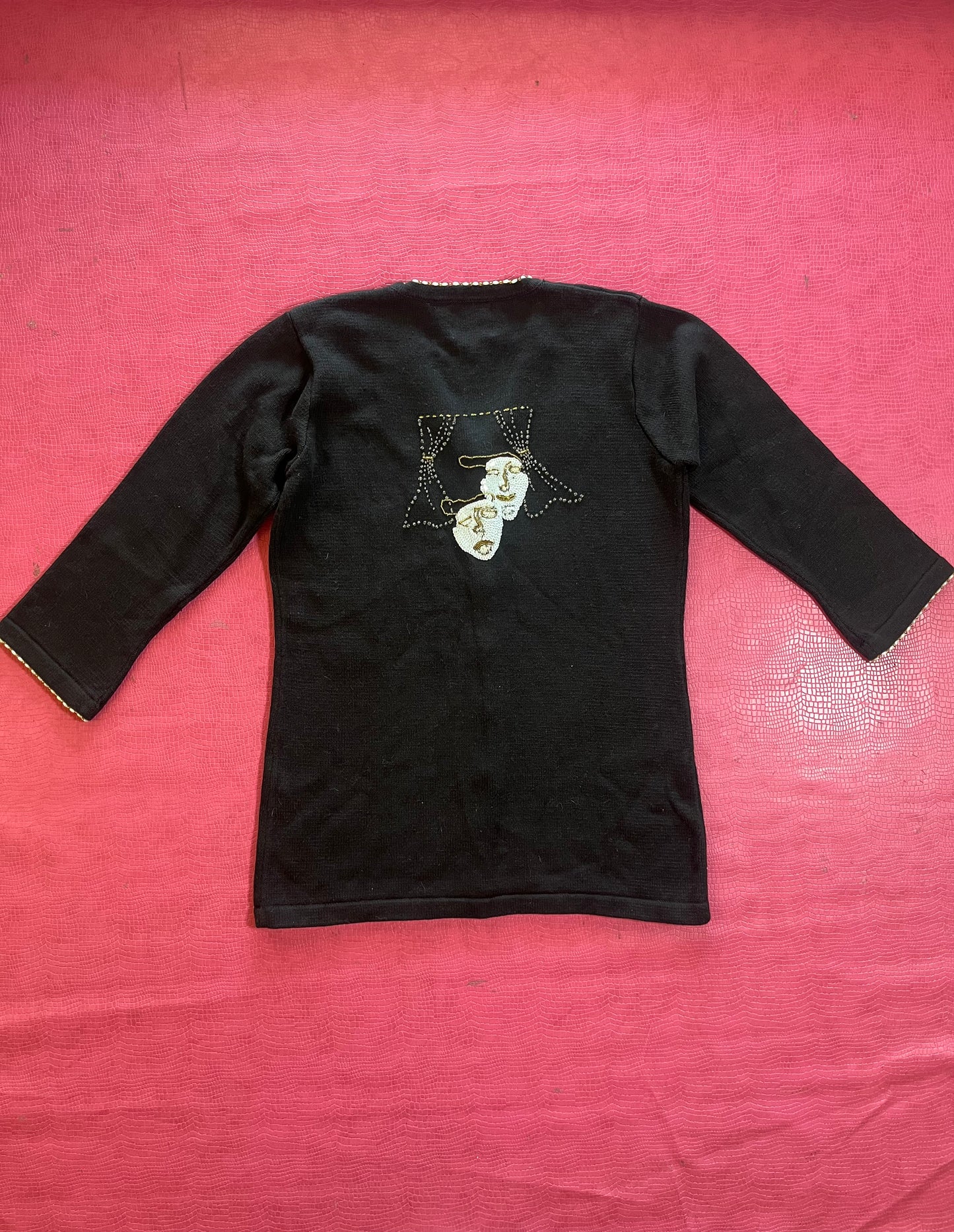 Vintage 90s "Story Book Knits" Theater Night Novelty Cardigan - Fits Most Sizes
