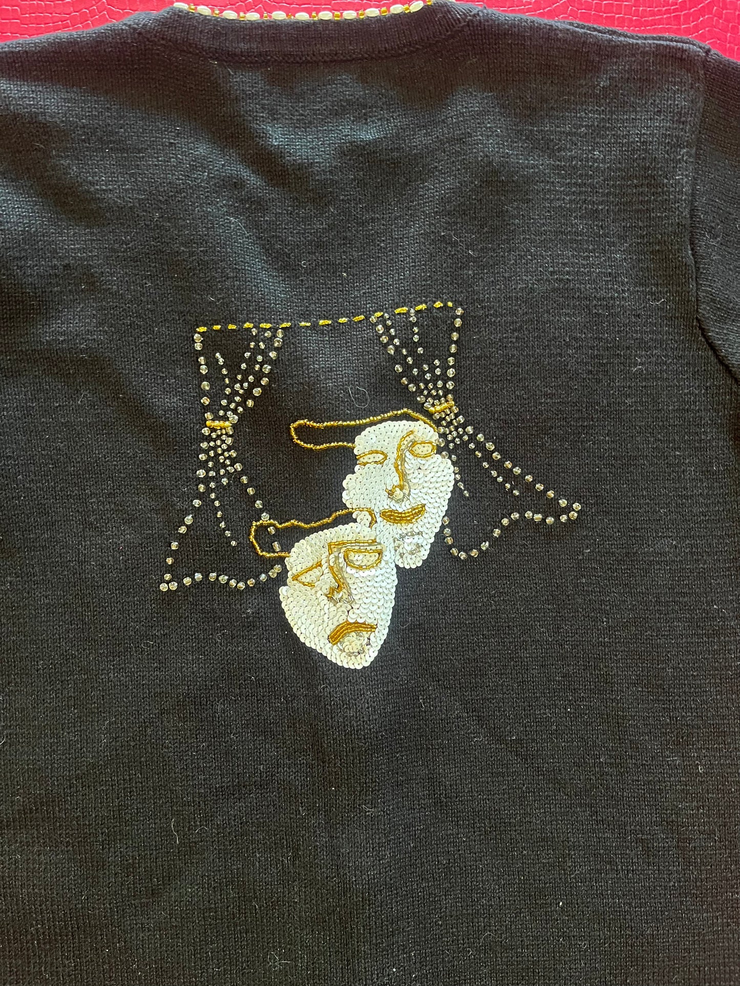 Vintage 90s "Story Book Knits" Theater Night Novelty Cardigan - Fits Most Sizes