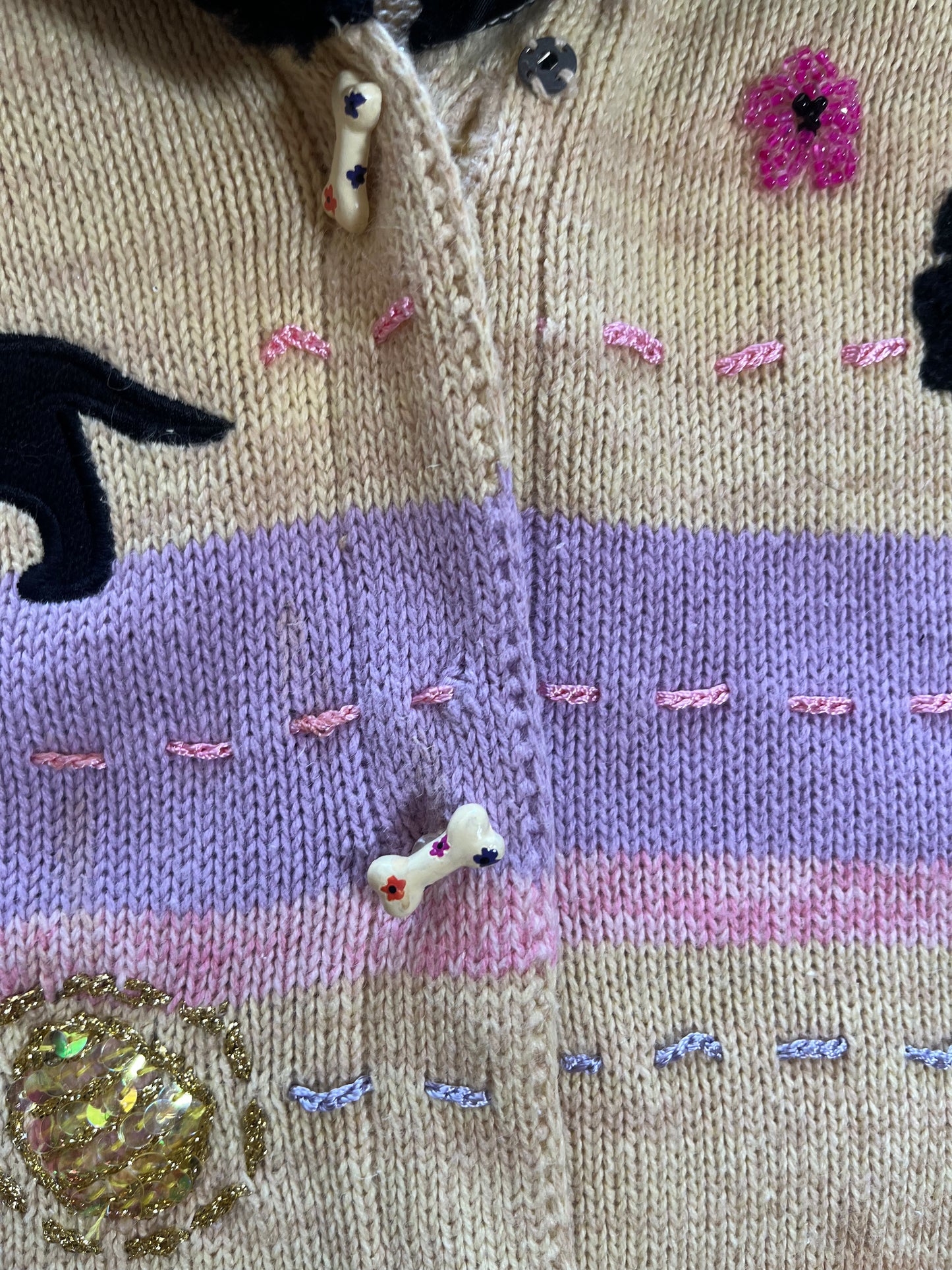 Vintage 90s "Story Book Knits" Stylish Pups Cardigan - Fits Most Sizes