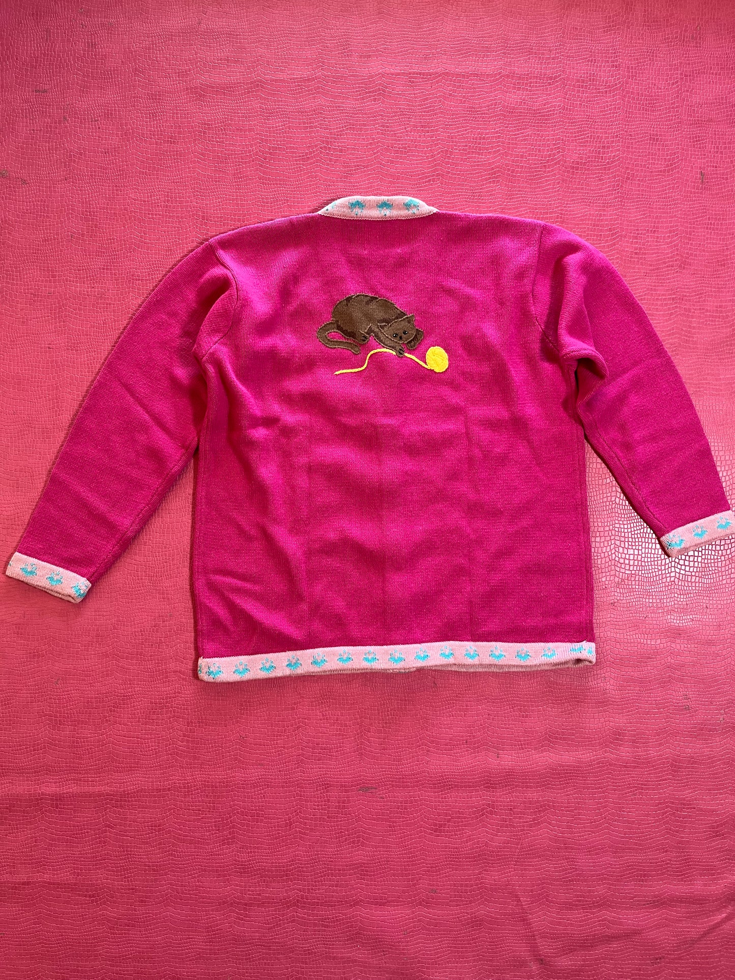 DEAD STOCK Vintage 90s "Story Book Knits" Cats Playing Cardigan - Fits Most Sizes