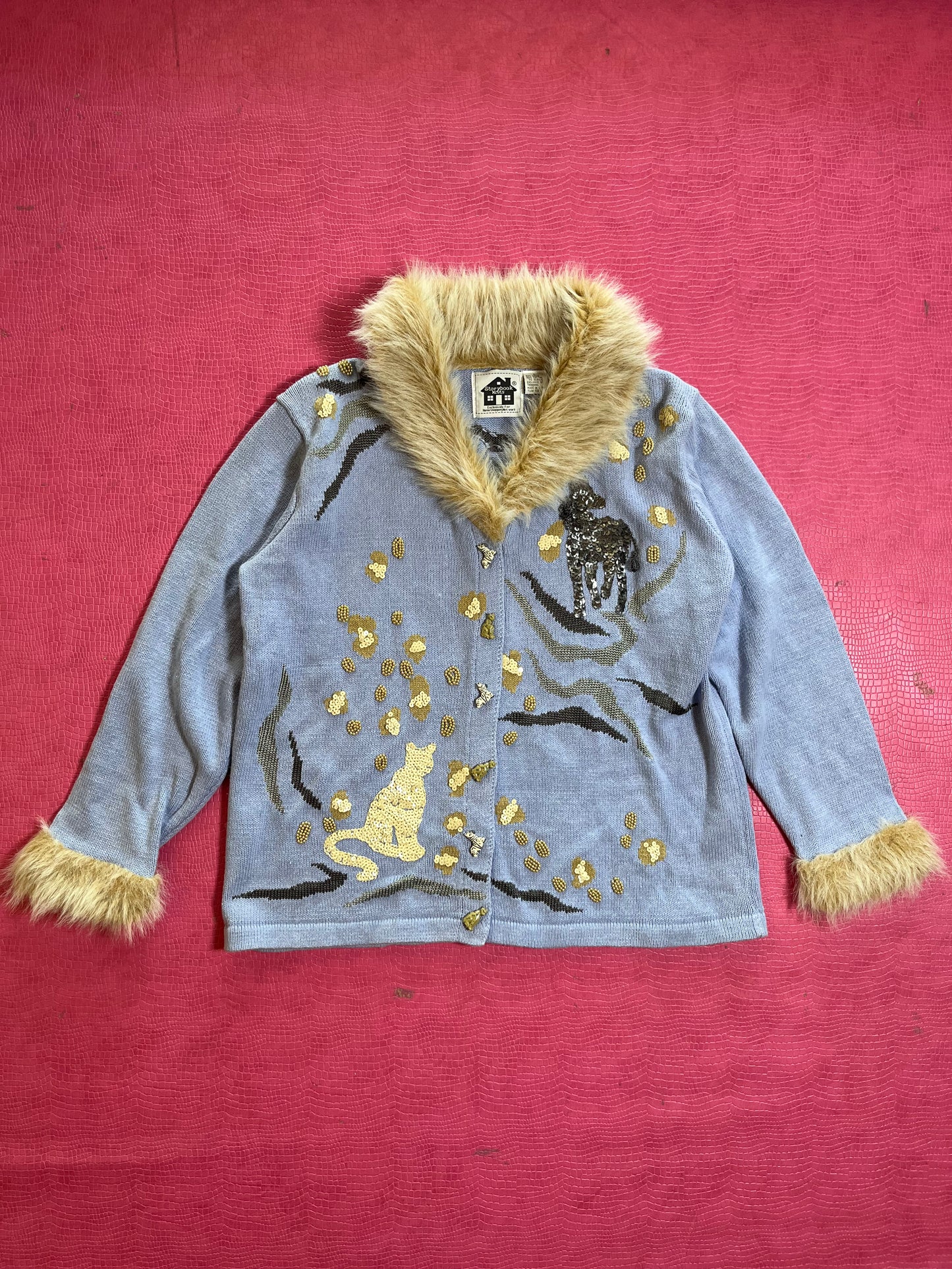 Vintage 90s "Story Book Knits" Wild Silhouettes Cardigan - Fits Most Sizes