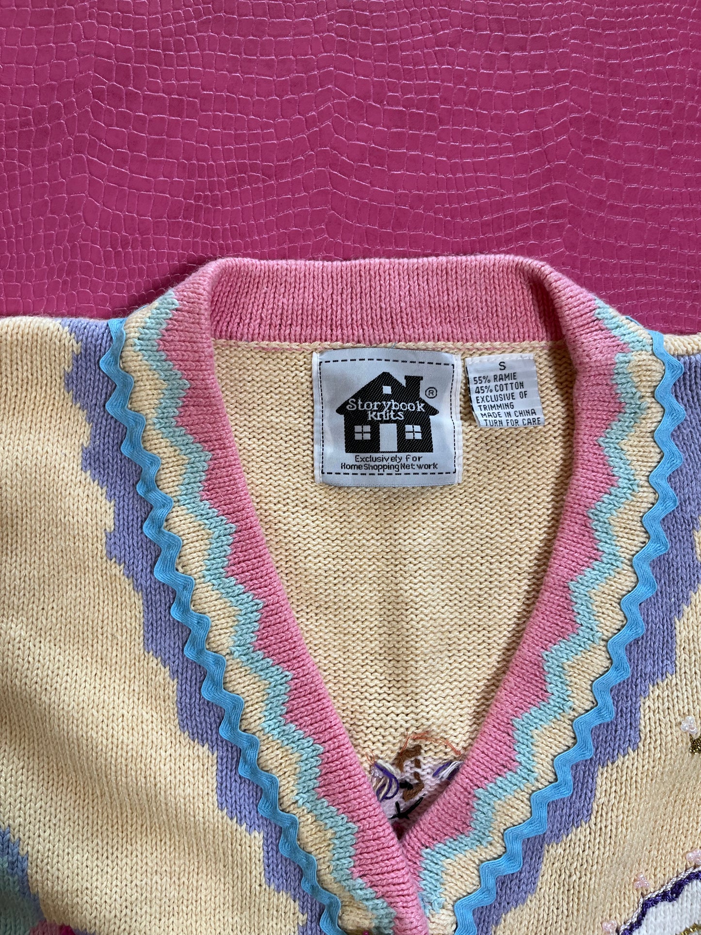Vintage 90s "Story Book Knits" Grandma's House Cardigan Size S - Fits Most Sizes