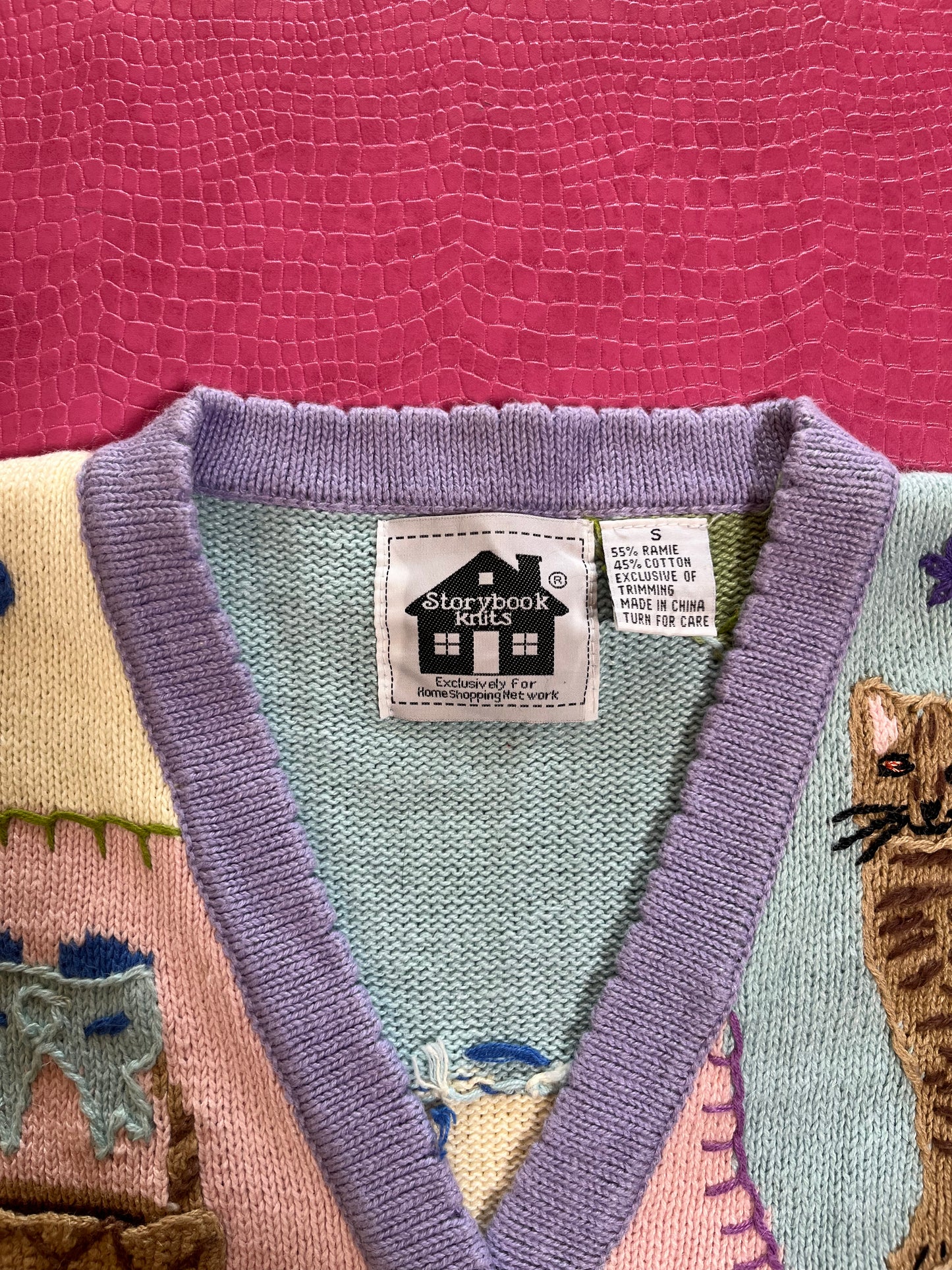 Vintage 90s "Story Book Knits" Butterly Picnic Cardigan - Fits Most Sizes