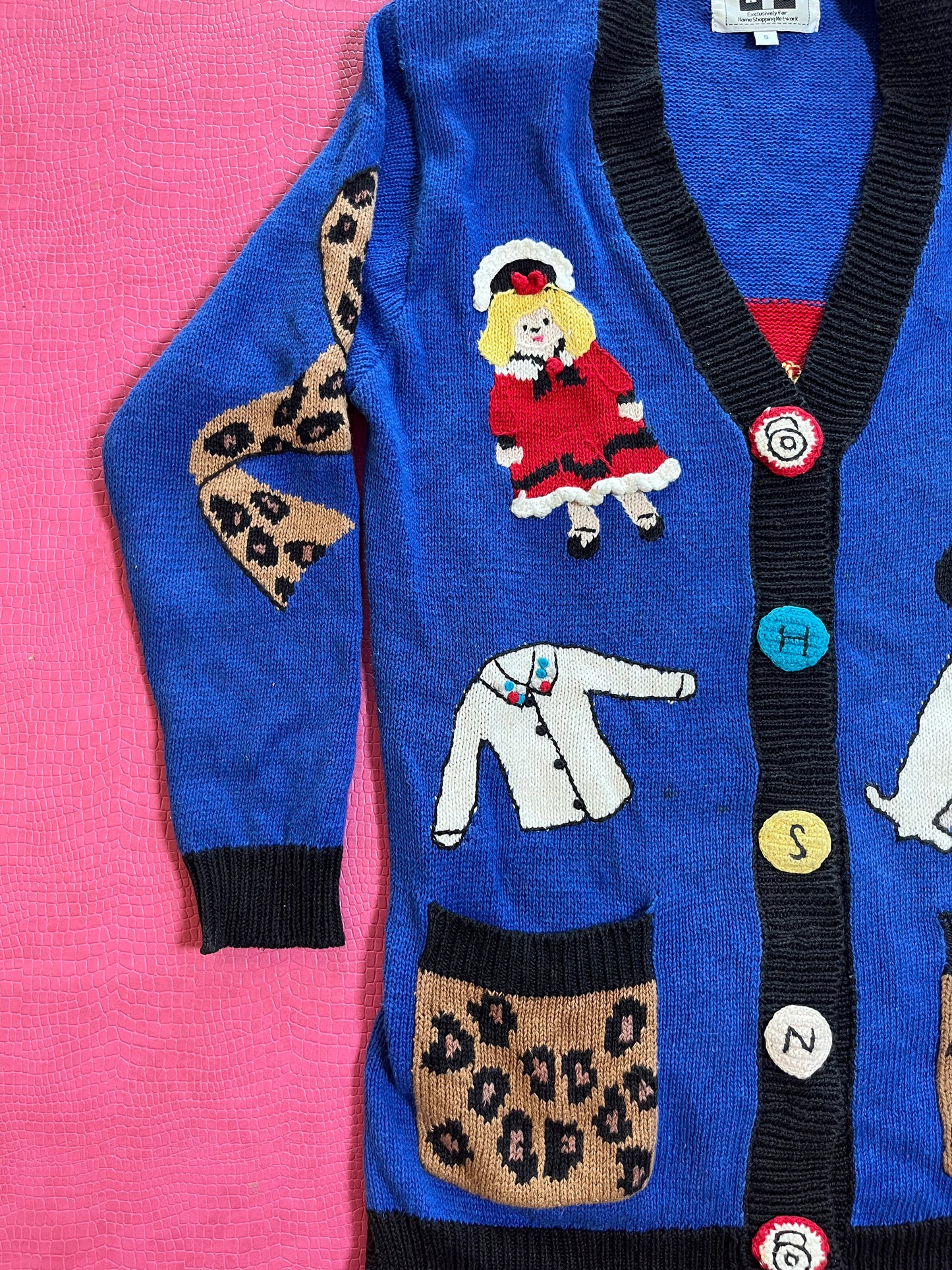 Vintage 90s "Story Book Knits" Lady Chillin Out Cardigan - Fits Most Sizes
