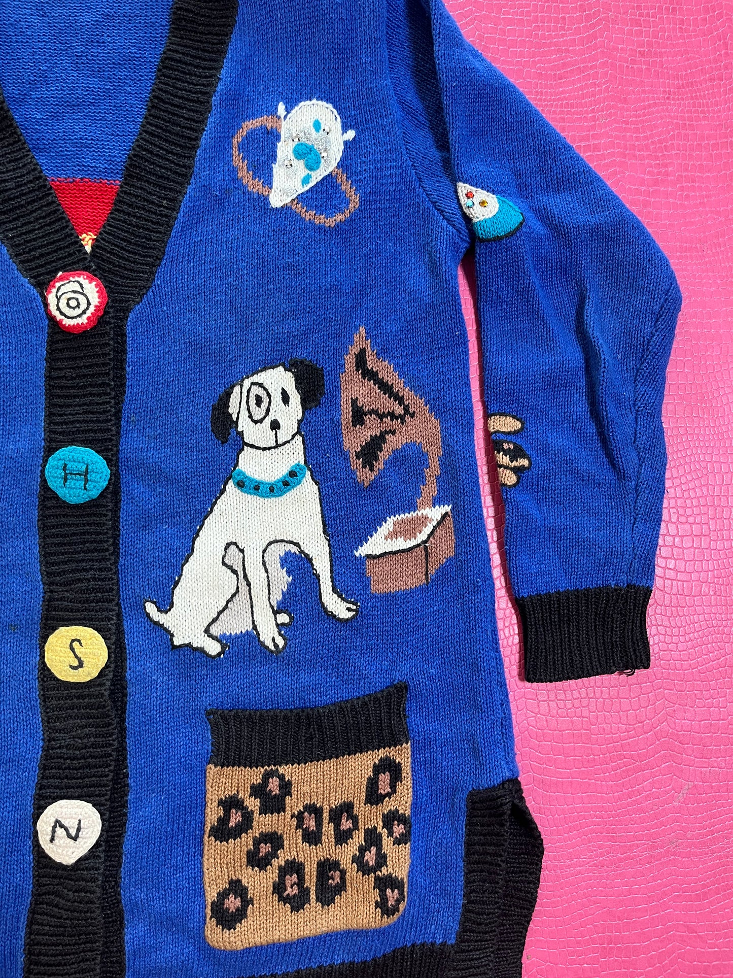 Vintage 90s "Story Book Knits" Lady Chillin Out Cardigan - Fits Most Sizes