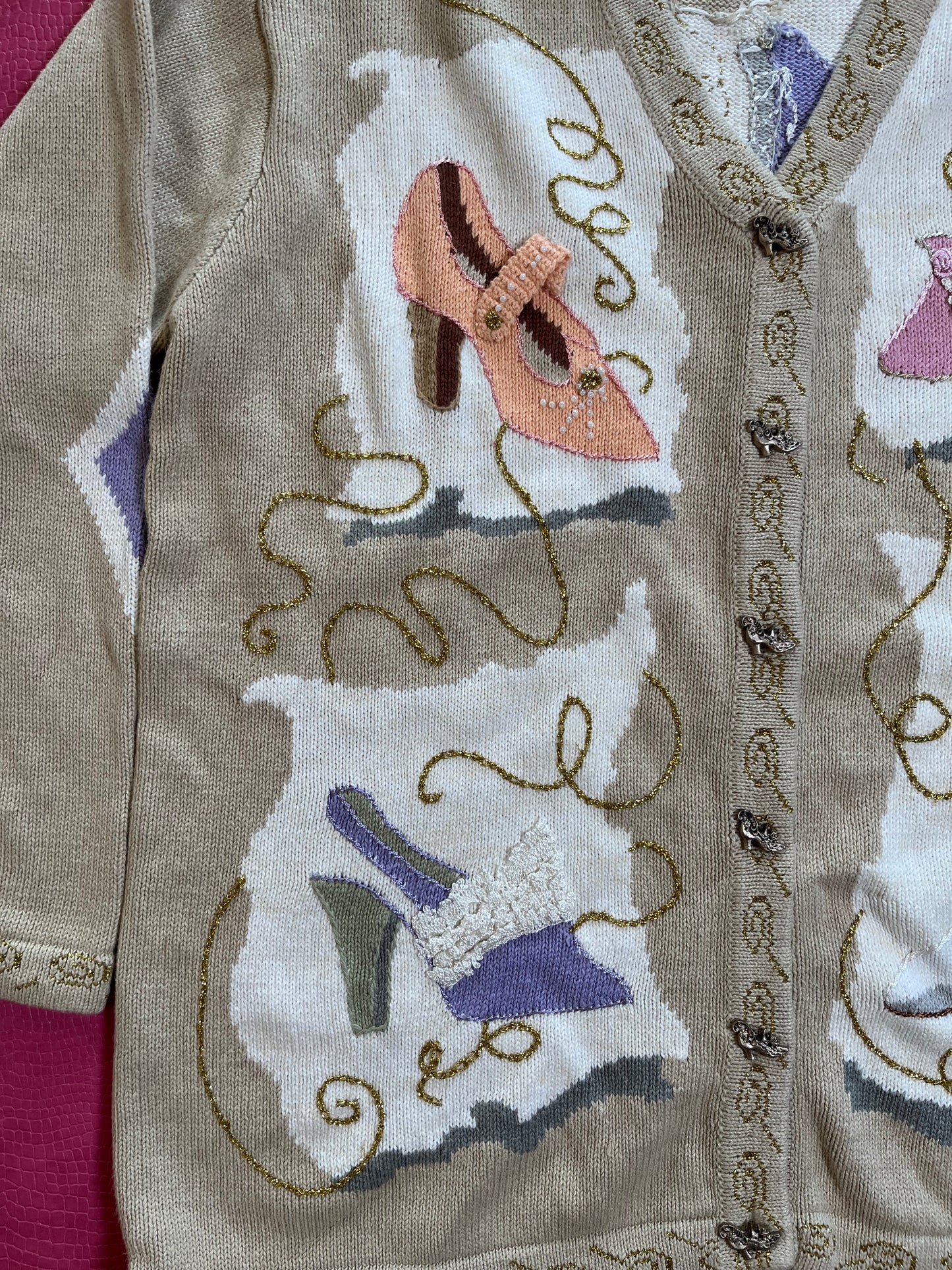 Vintage 90s "Story Book Knits" Cinderella's Passion Cardigan - Fits Most Sizes
