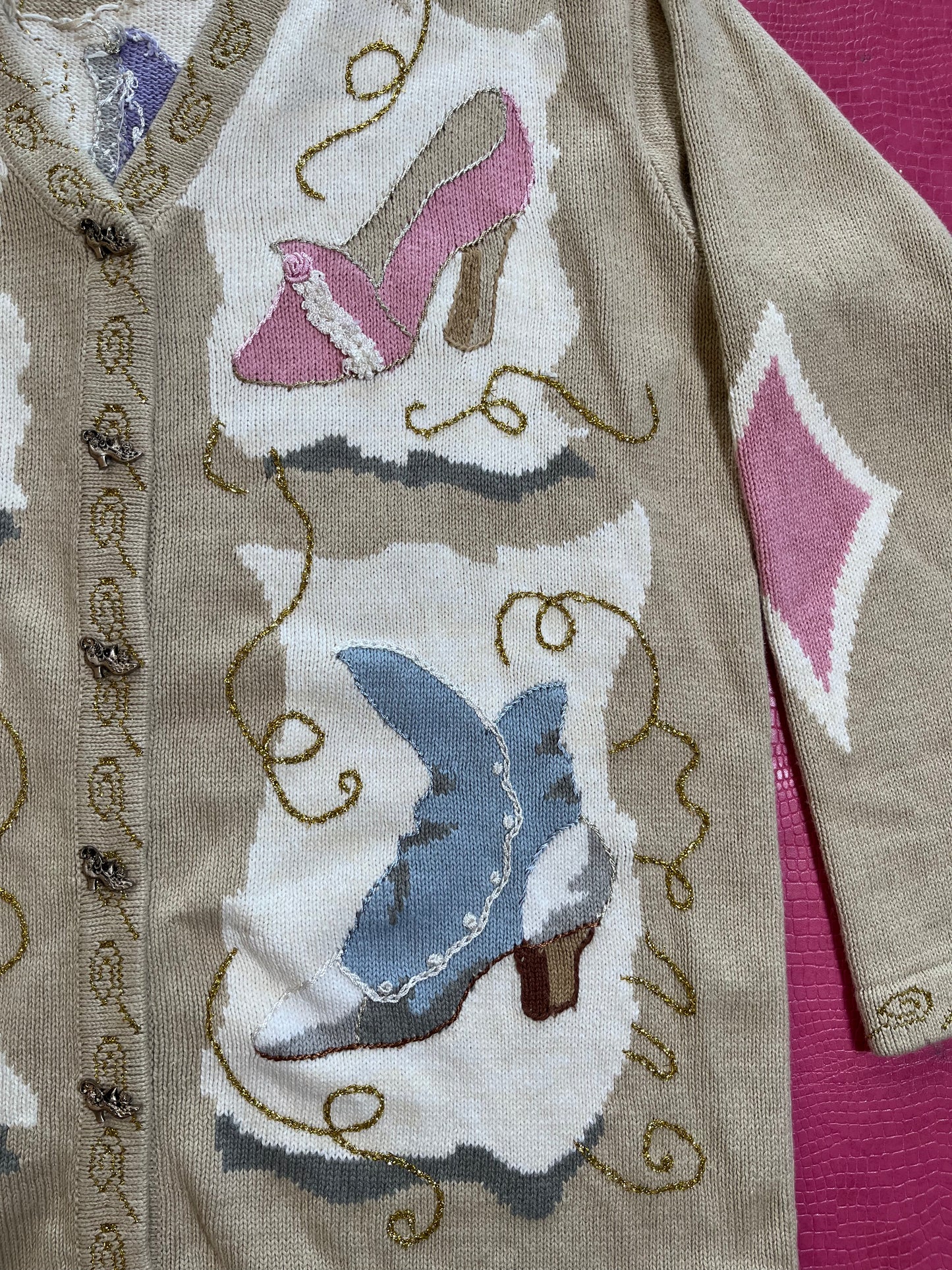 Vintage 90s "Story Book Knits" Cinderella's Passion Cardigan - Fits Most Sizes
