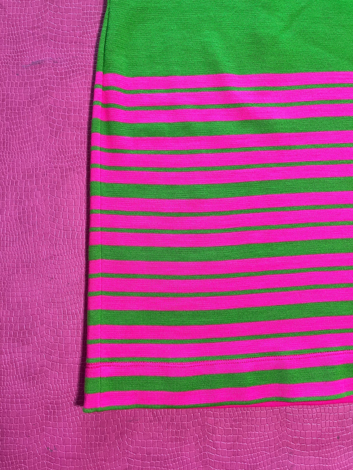 Vintage 60s "Cyrano by Sebastien" Pink & Green Knit Dress - Best Fits Size XS-M