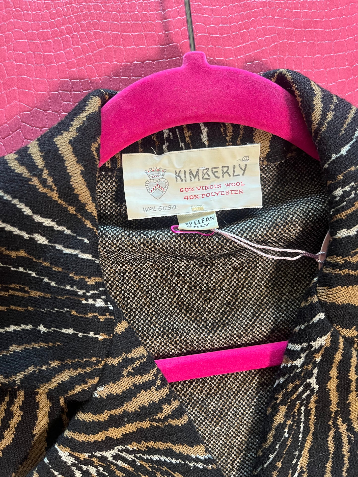 Vintage 60s "Kimberly Knits" Tiger Print 2-Piece Skirt Set - Best Fits Size XS-M