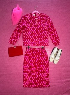 Vintage 60s "Goldworm" Pink Printed Knit Set - Best Fits Size XS-S
