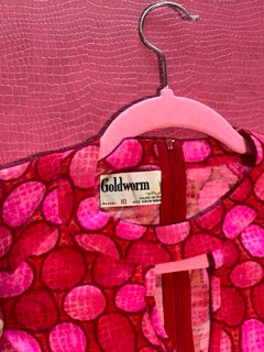 Vintage 60s "Goldworm" Pink Printed Knit Set - Best Fits Size XS-S