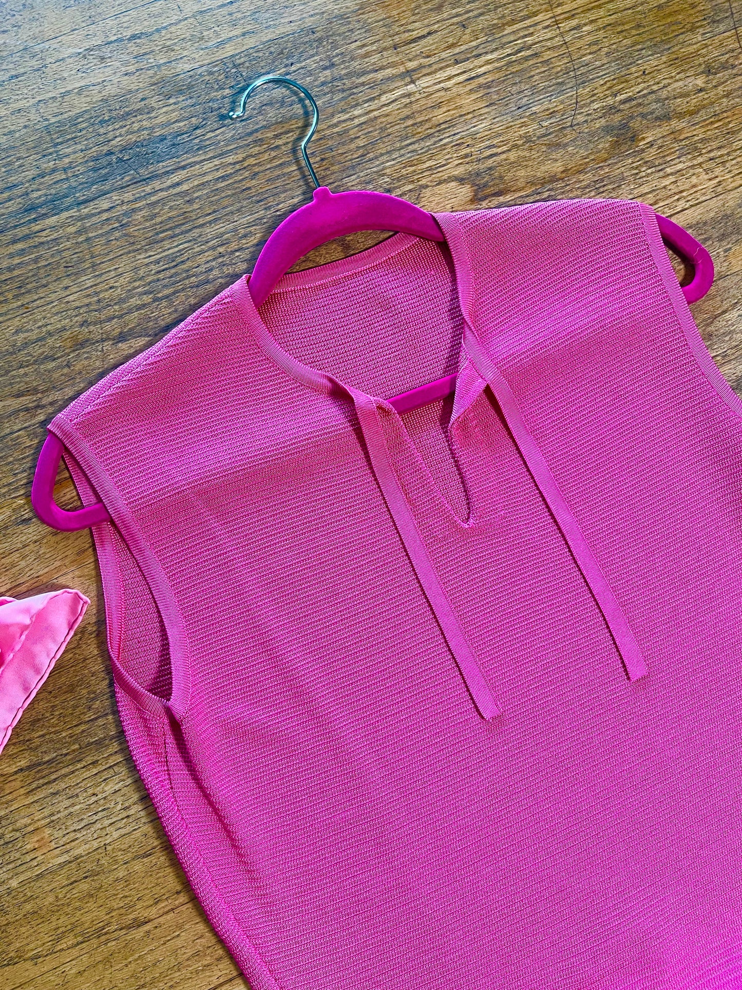 Vintage 60s Pink Knit Skirt Set - Best Fits Size S-L