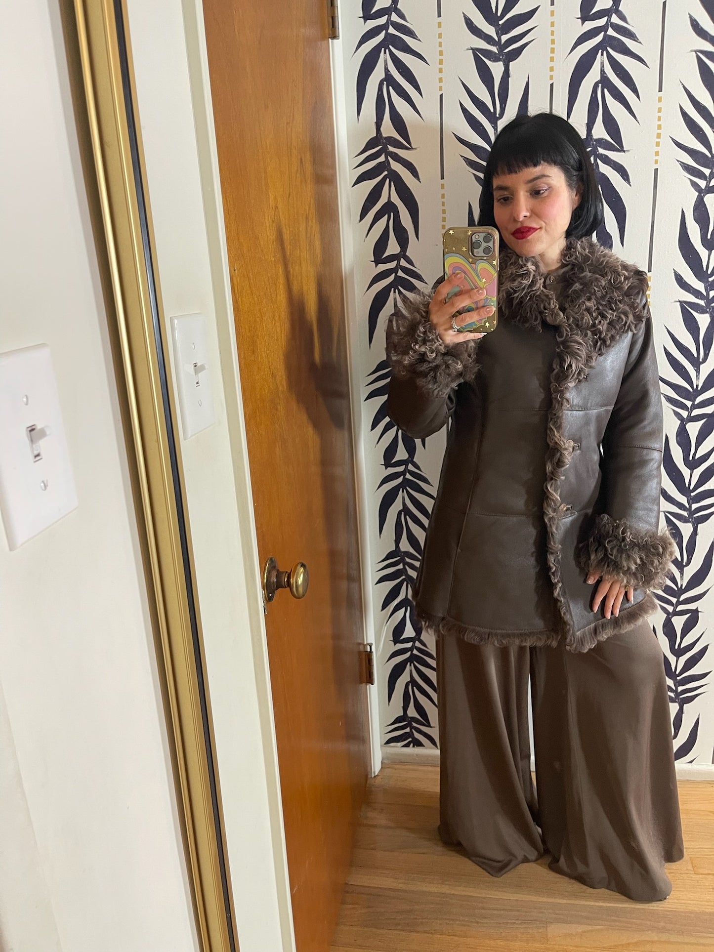 Vintage 80s 90s "Kenzo" Leather Penny Lane Style Coat - Best Fits Size XS-M