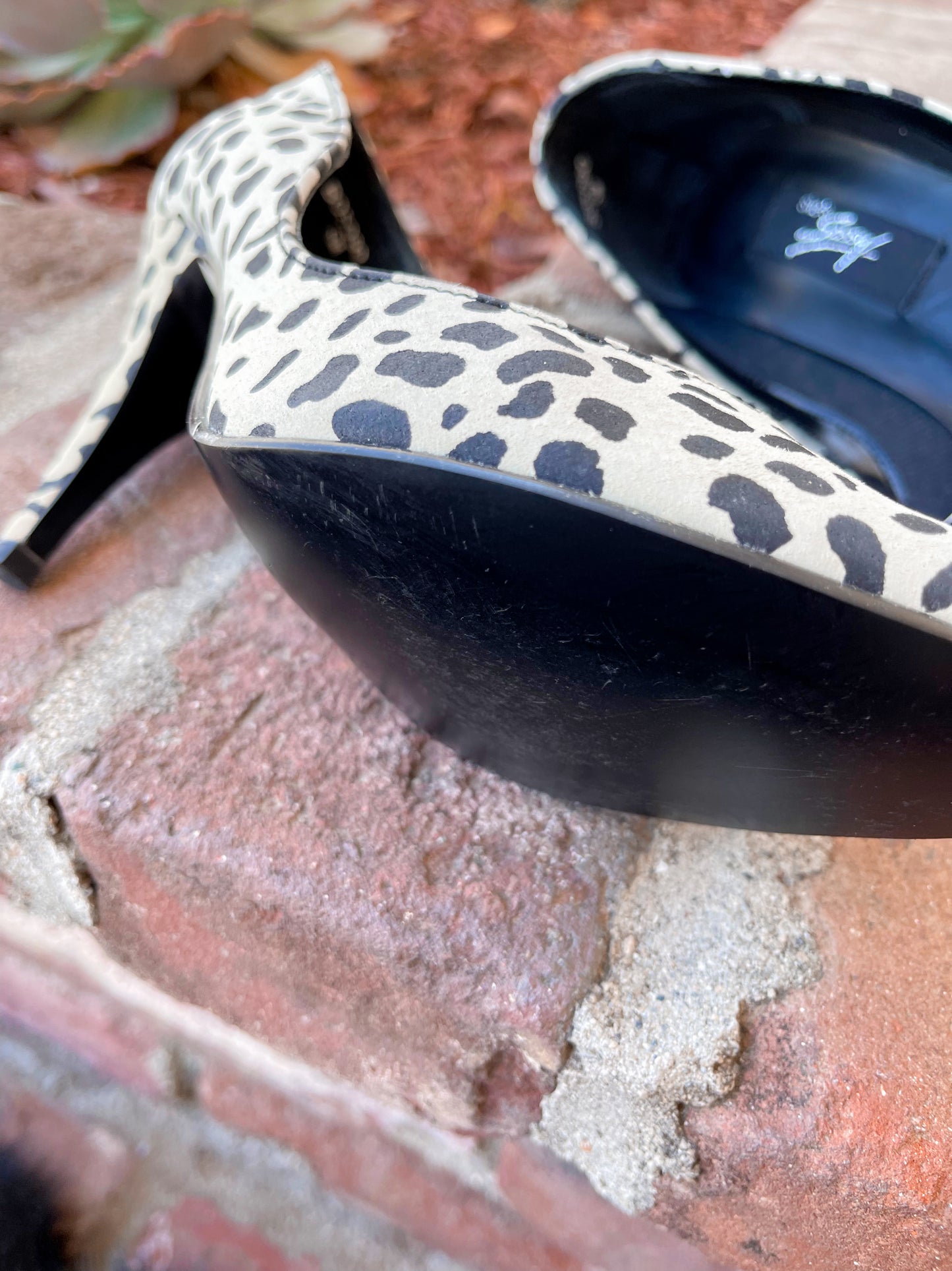 Vintage 80s Genuine Leather Dalamation Print 4 Inch Heels US 8 *No Shoe Box Included*