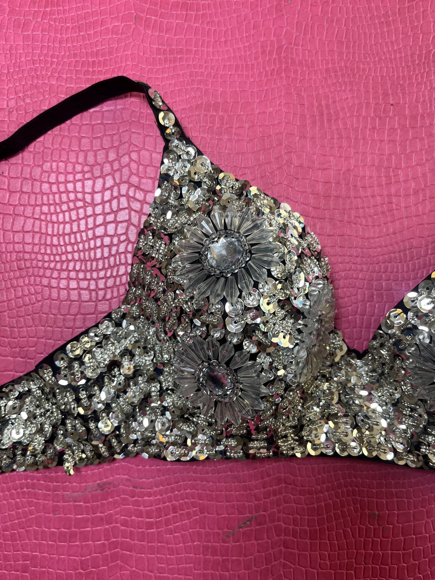 Vintage 80s 90s Beaded Bra - Best Fits 32A-32B