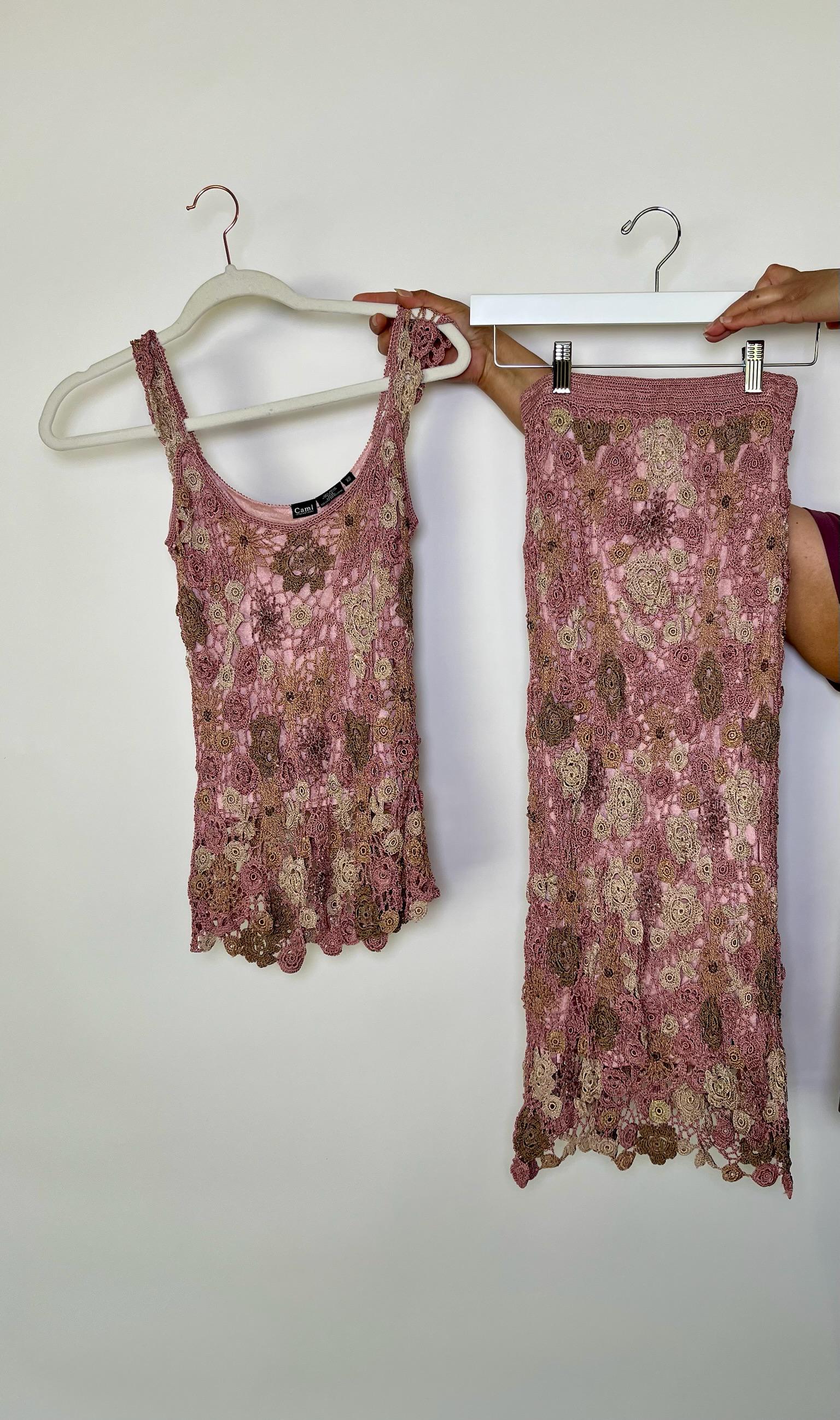 Vintage 90s Y2k "Cami International" Two Piece Skirt Set - Best Fits Size XS-M